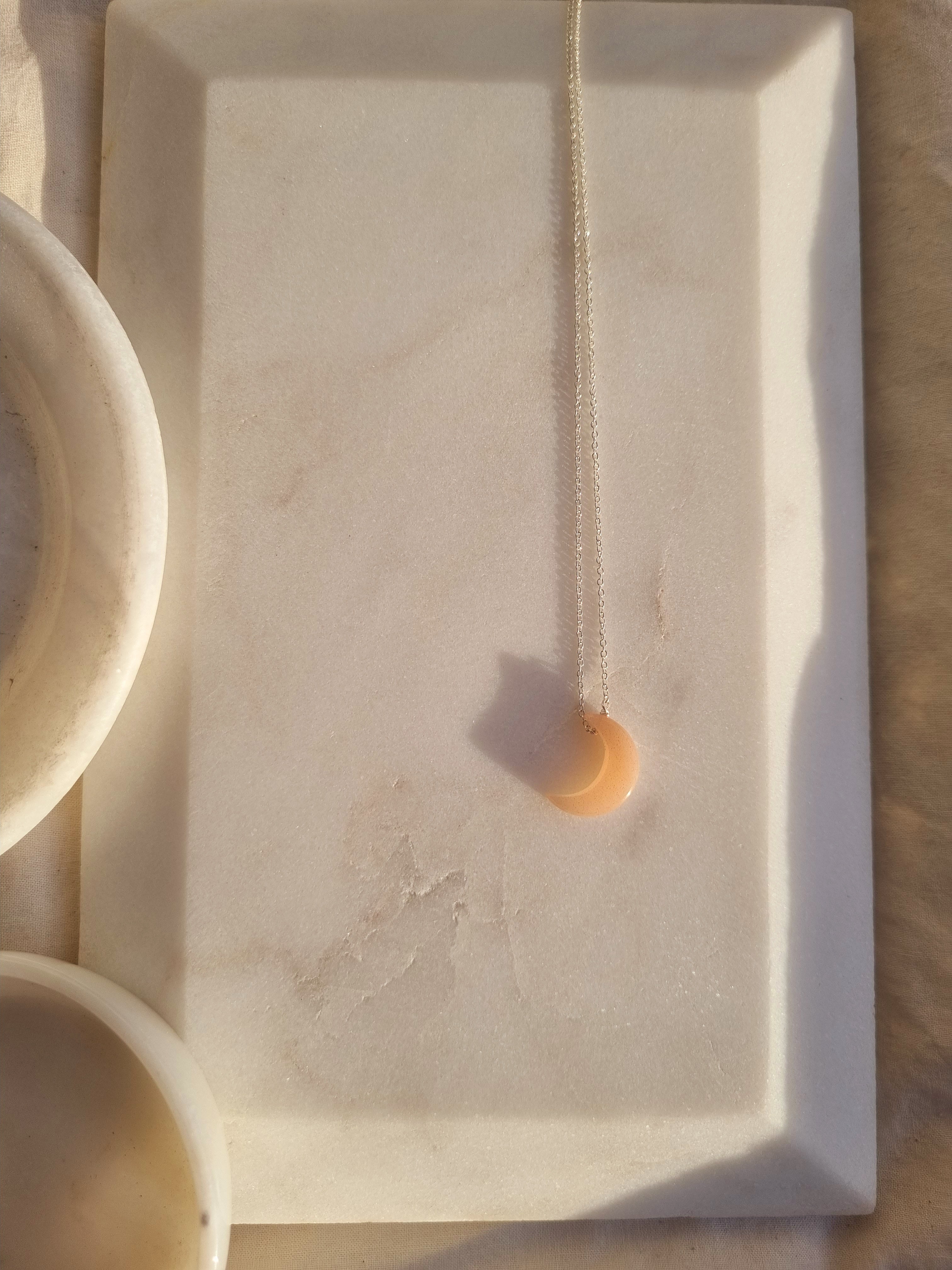 adhva - Peach Moonstone Luna Pendant