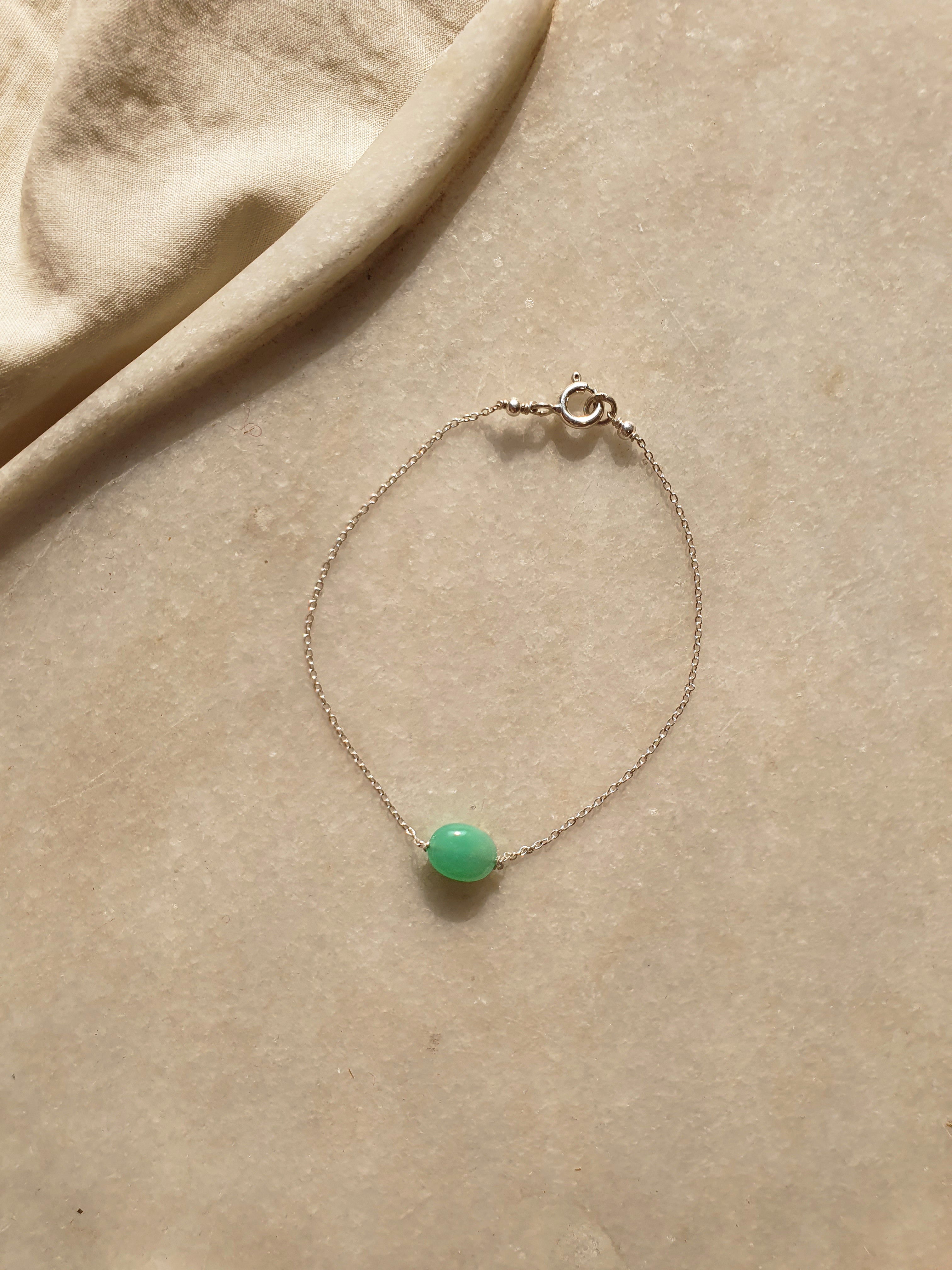kesya - Chrysoprase Oval Bracelet
