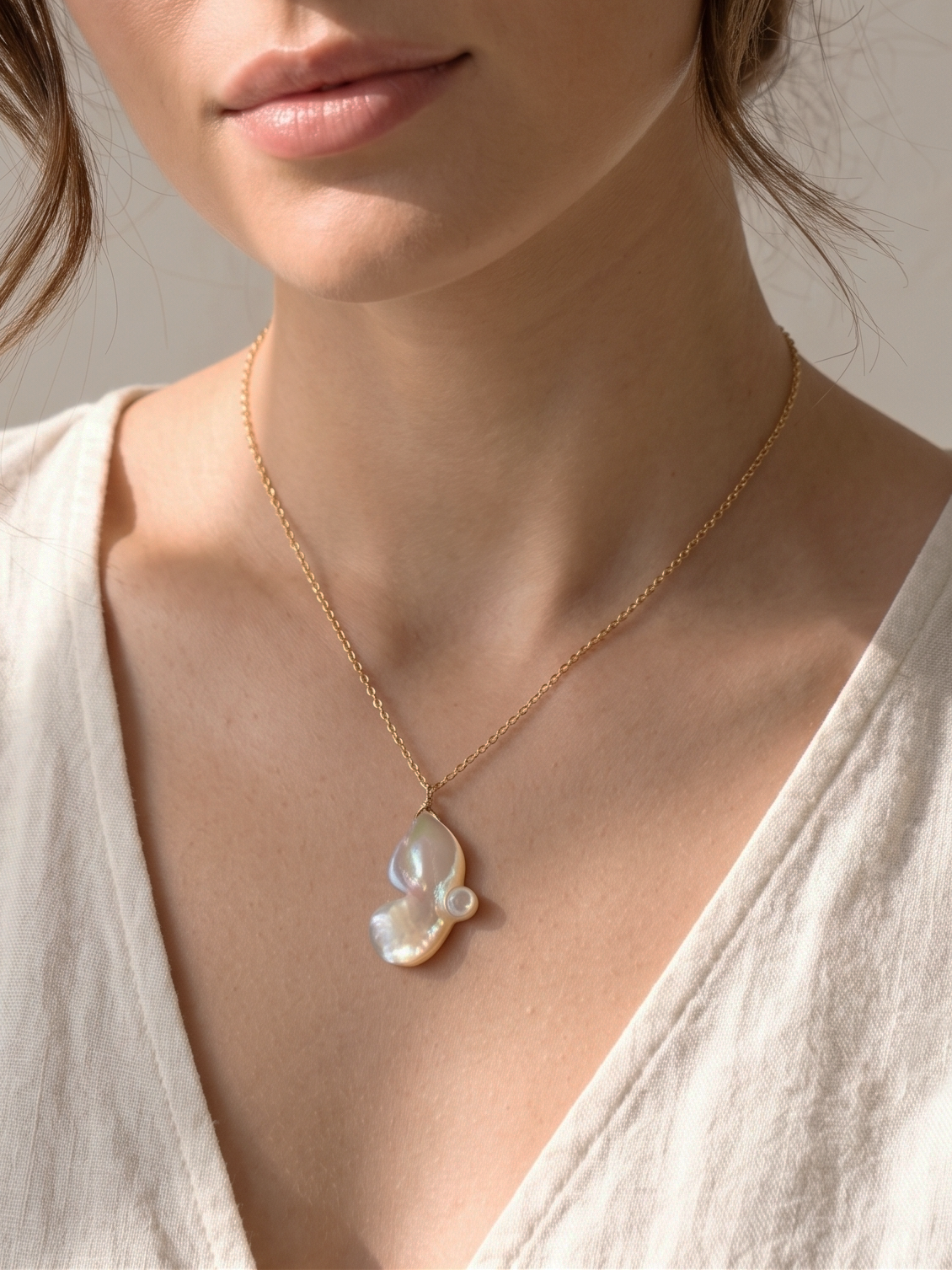 aroha- Mother of Pearl Butterfly Pendant
