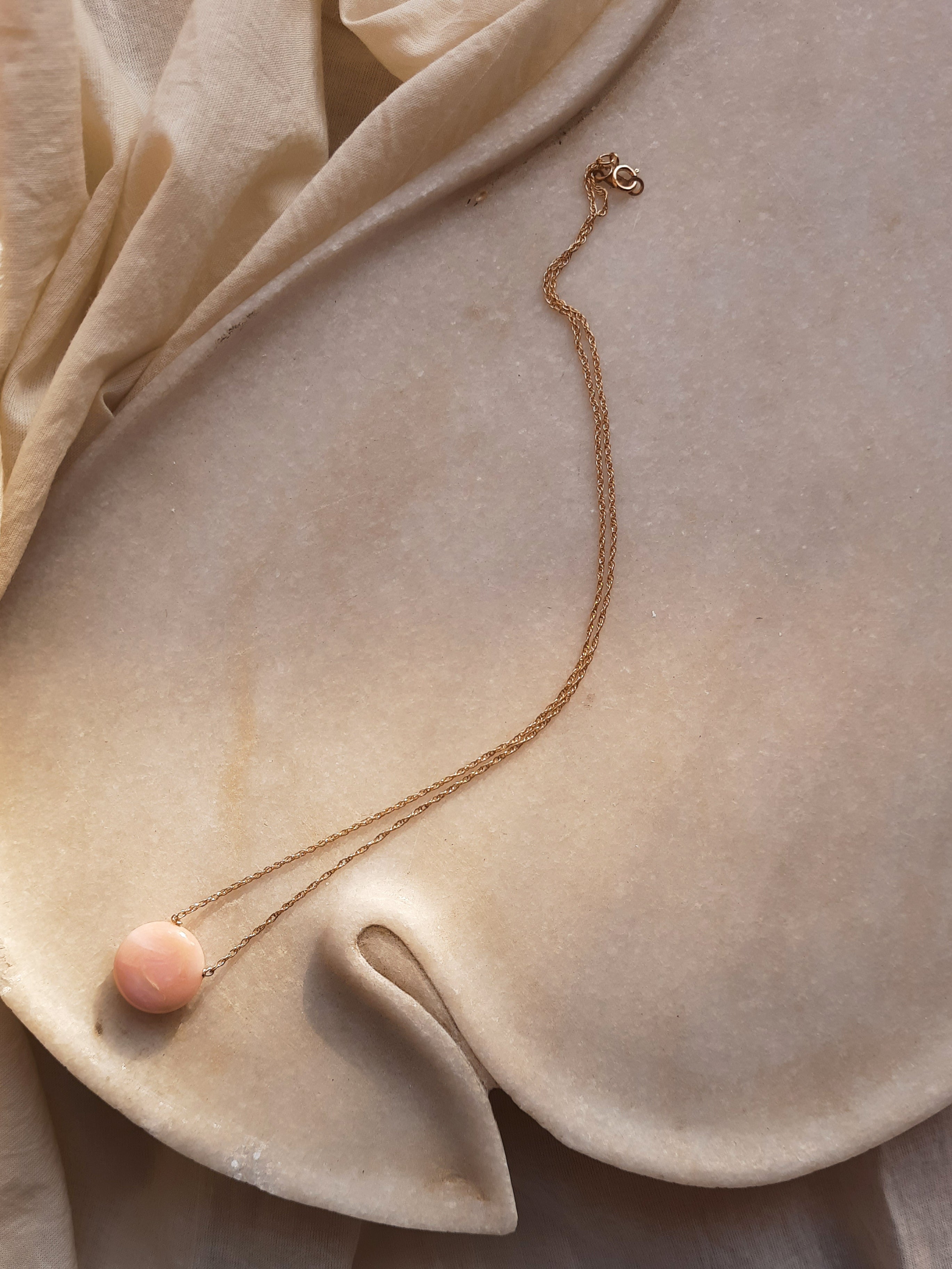 vyaas - Pink Opal Coin Pendant