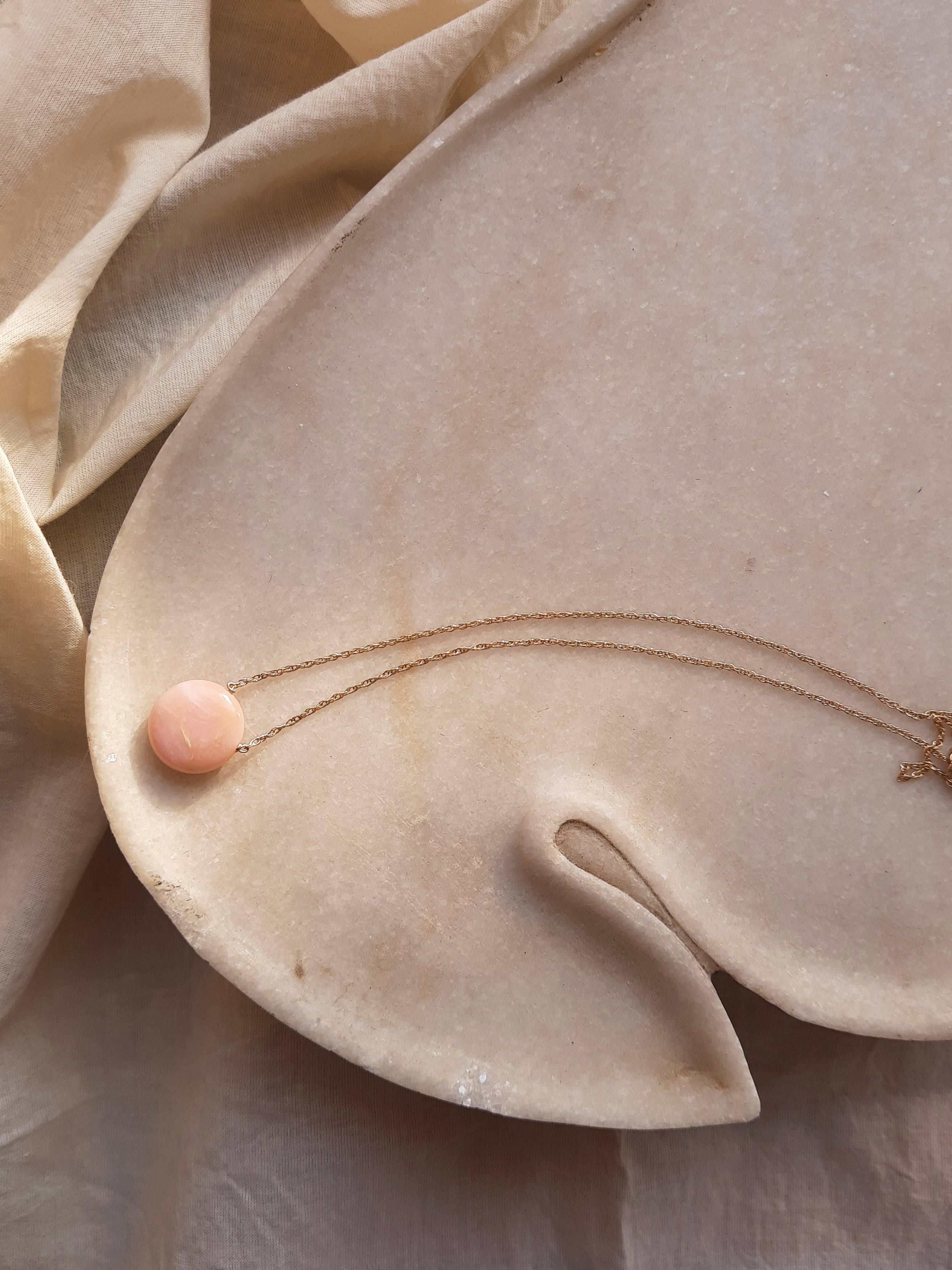 vyaas - Pink Opal Coin Pendant