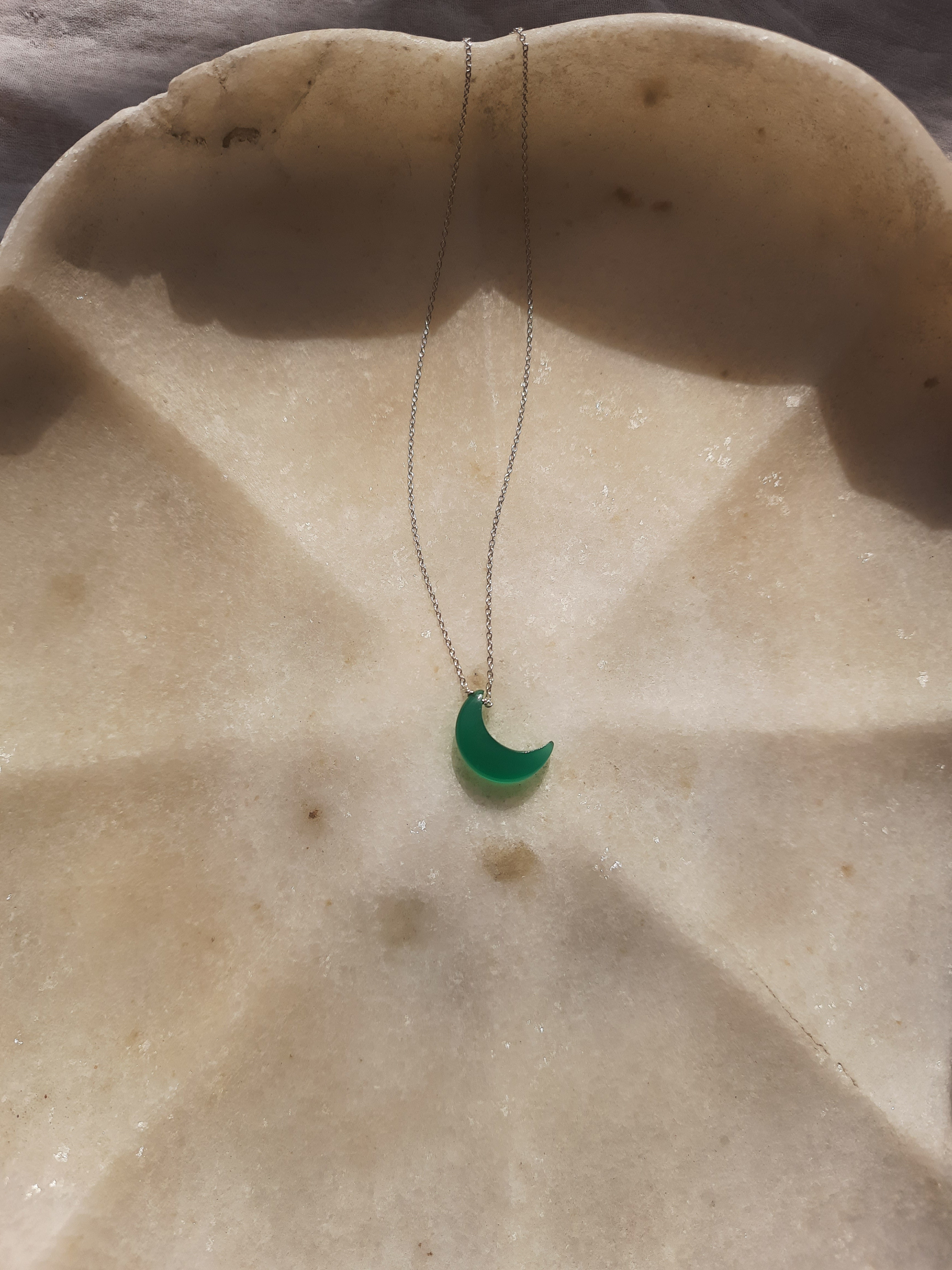 adhva - Green Onyx Luna Pendant
