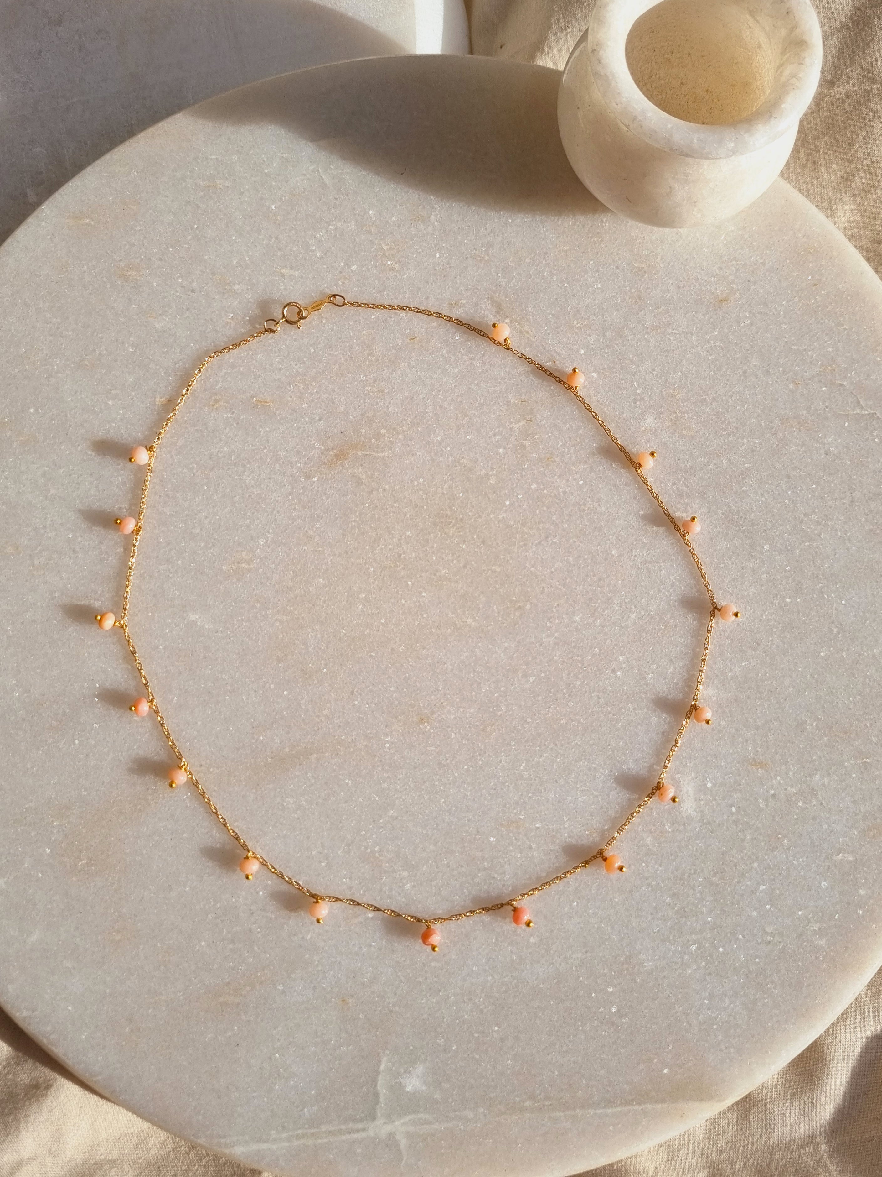 apit - Pink Opal Baati Drop Choker