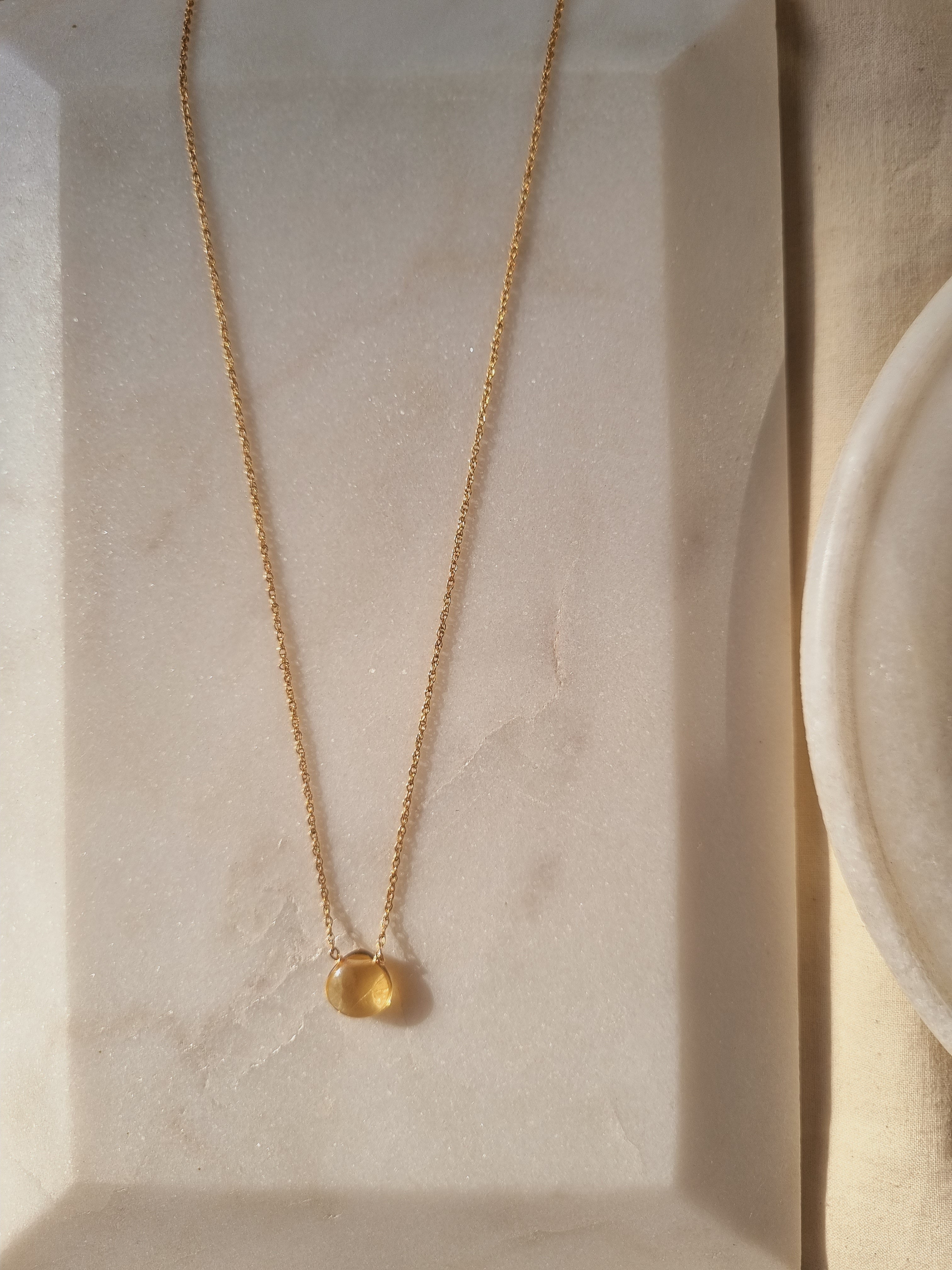 sete - Citrine Heart shaped Drop Pendant