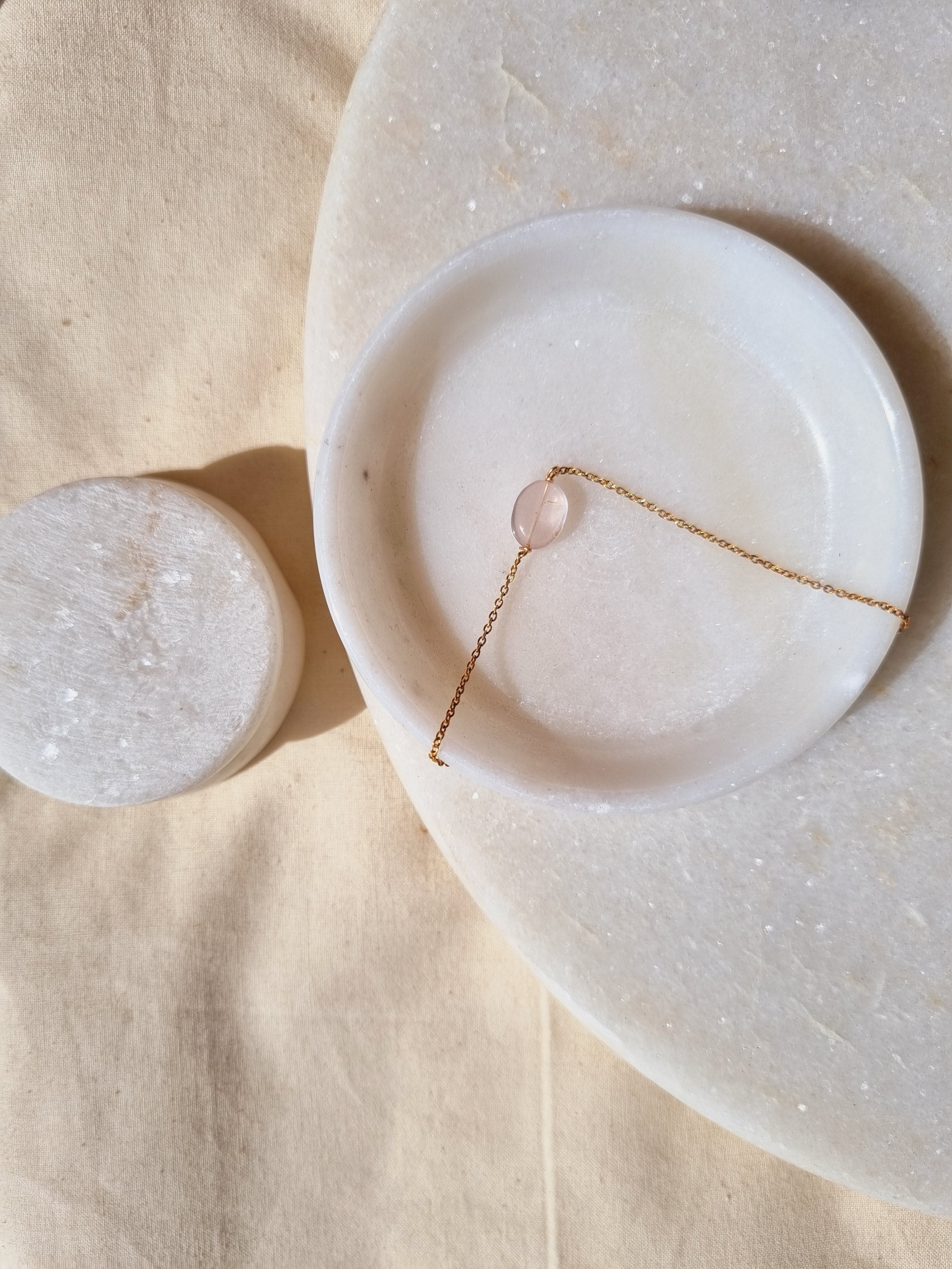 incid - Rose quartz Oval Bracelet