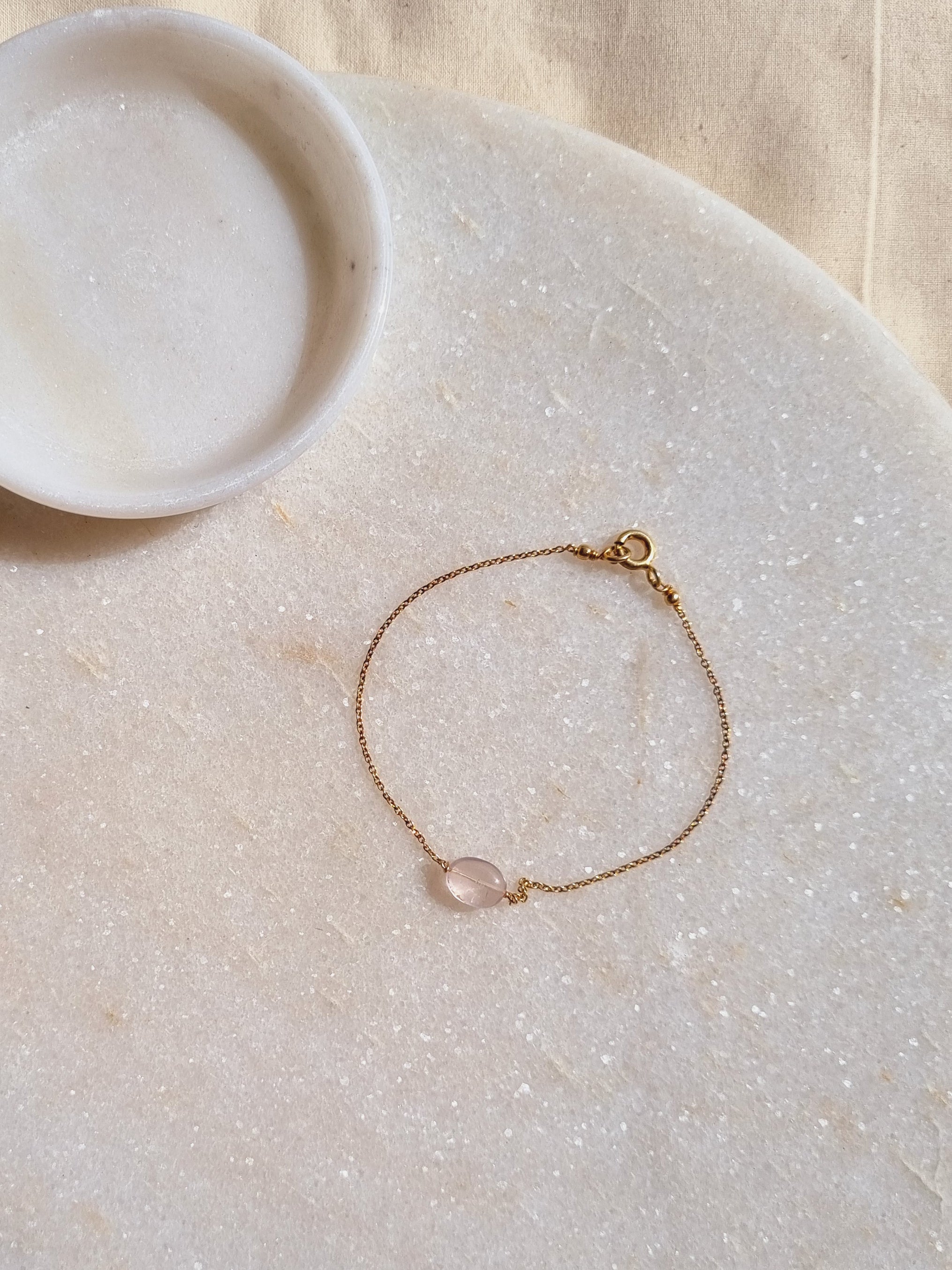 incid - Rose quartz Oval Bracelet