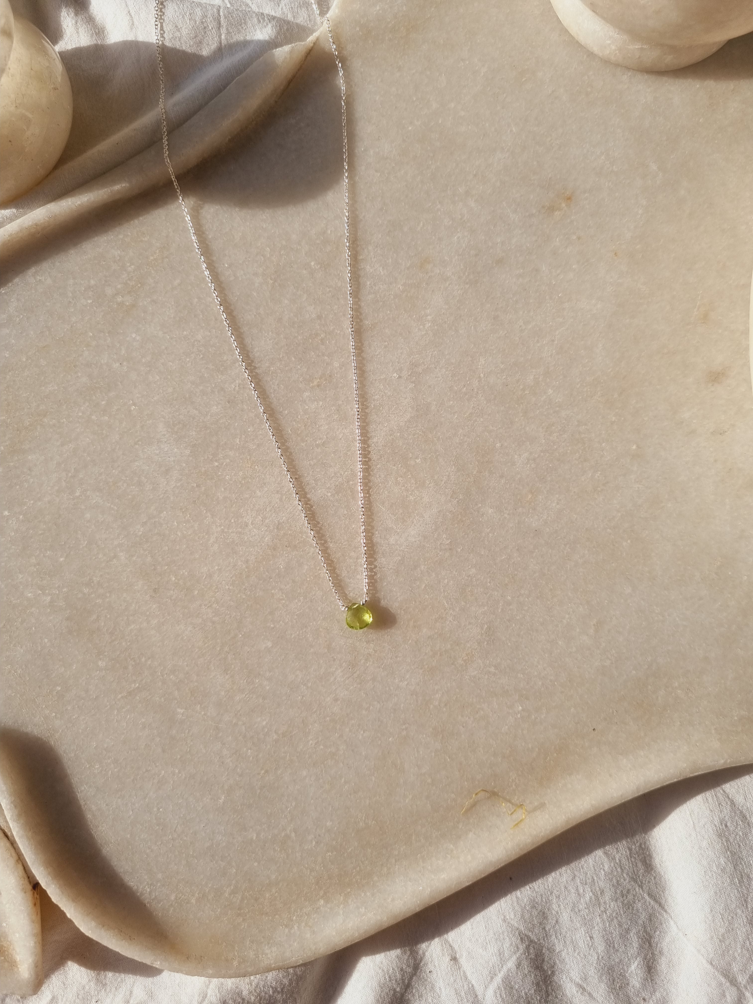 vyam- Peridot Heart Shaped drop Pendant
