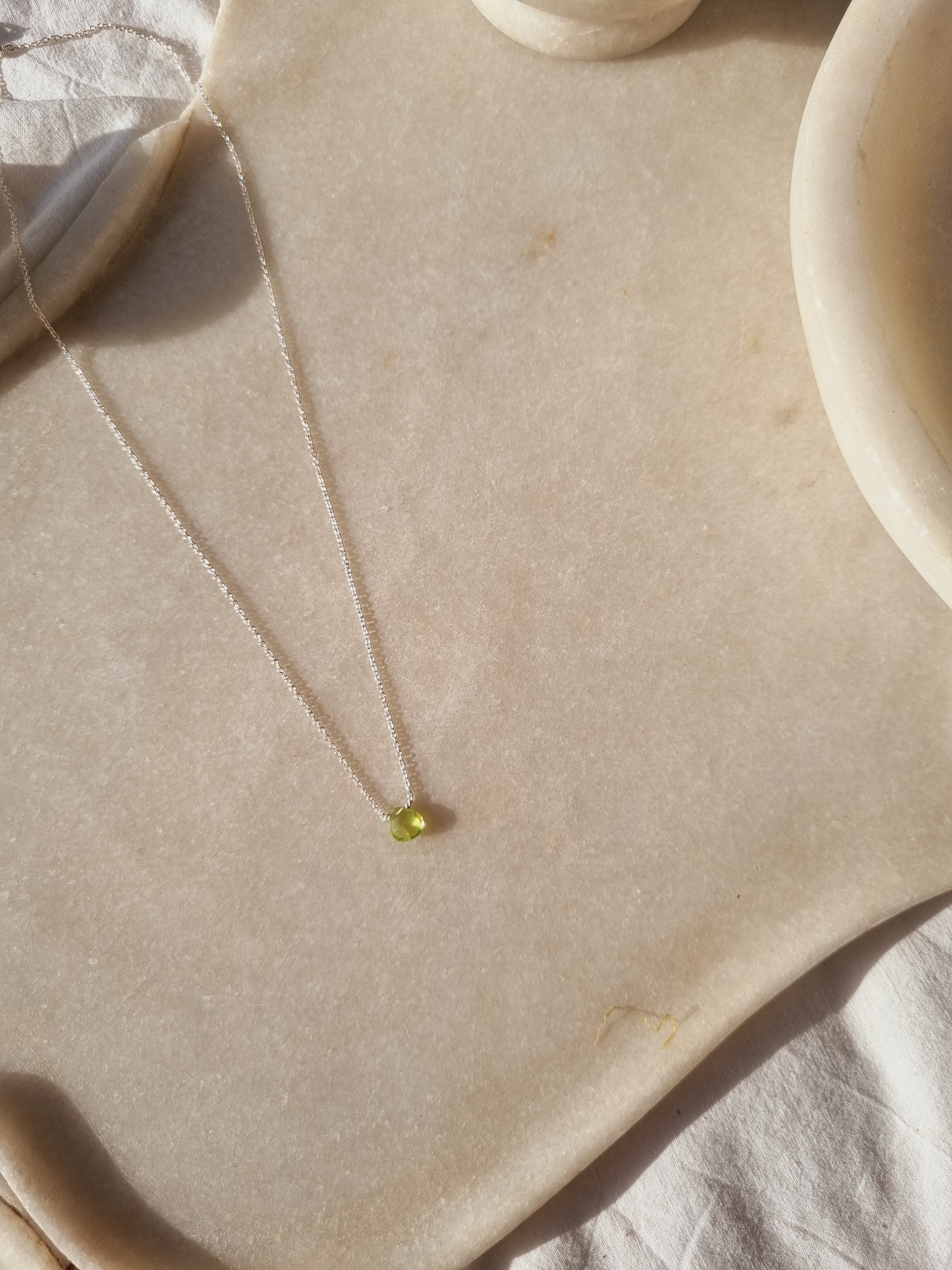 vyam- Peridot Heart Shaped drop Pendant