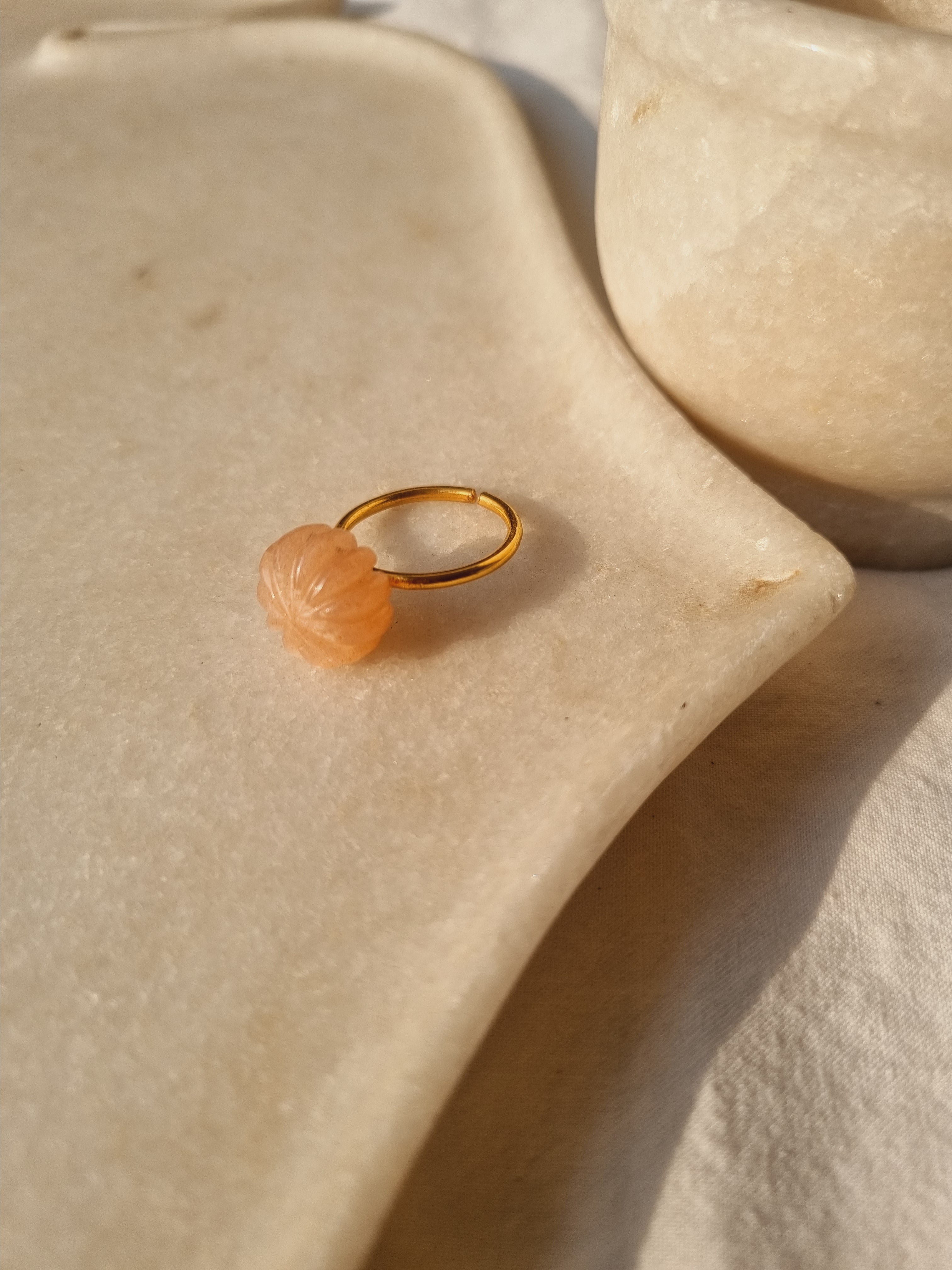 kaling - Peach Moonstone Melon Ring