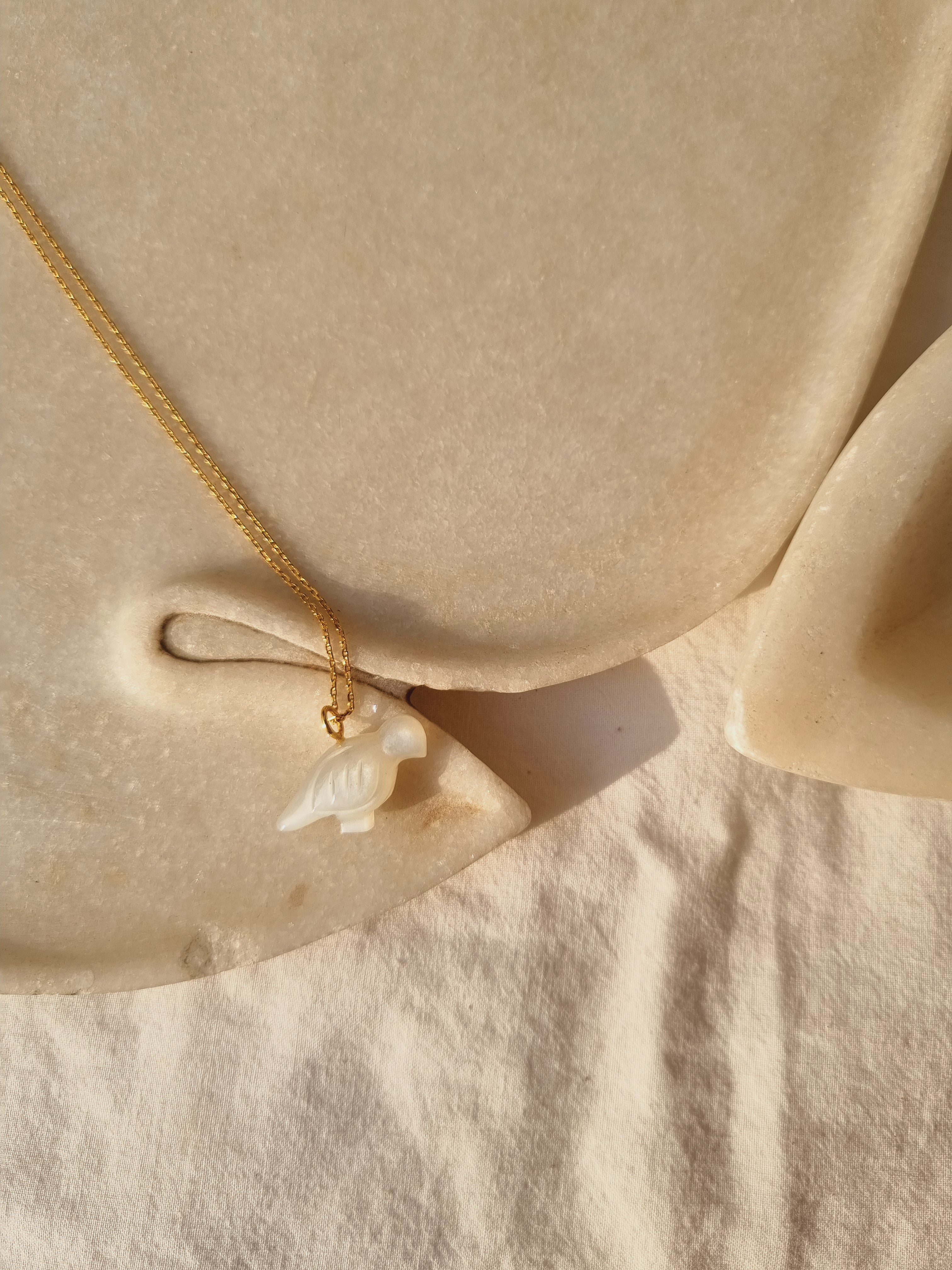 dove - White Moonstone Pendant