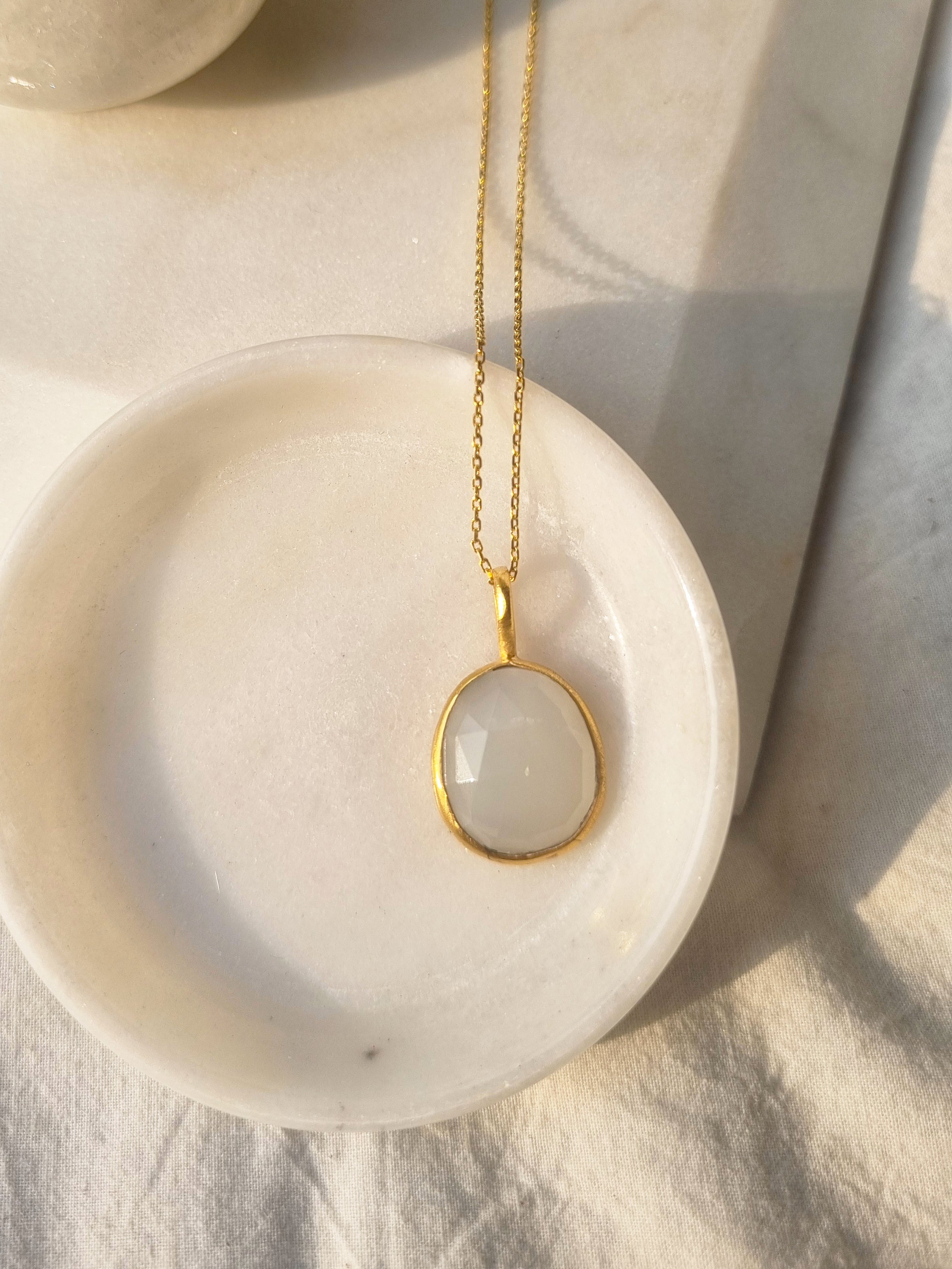 abhya - White Moonstone Soul Pendant