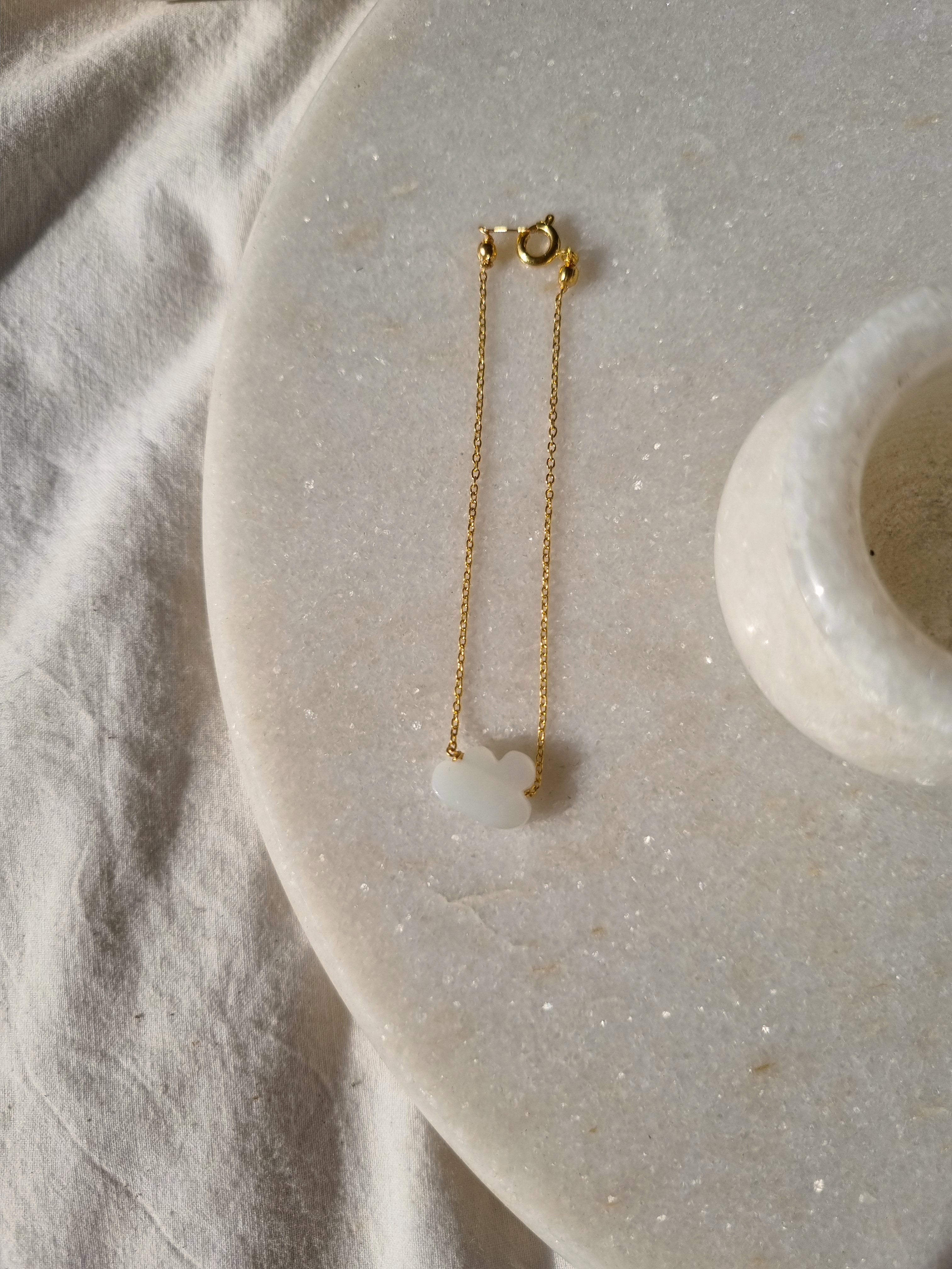 amegh - White Moonstone Cloud Bracelet