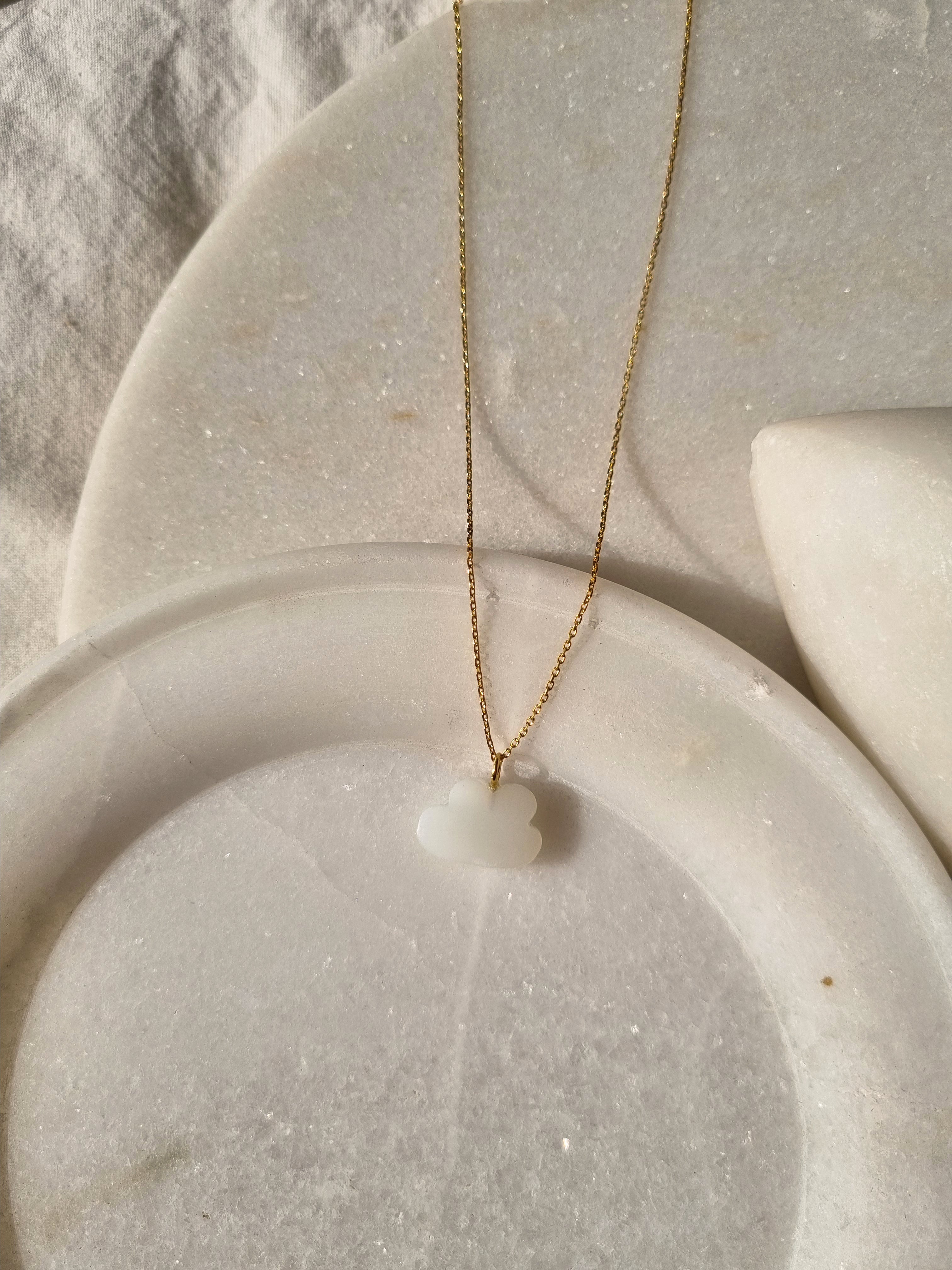 megh - White Moonstone Cloud Pendant