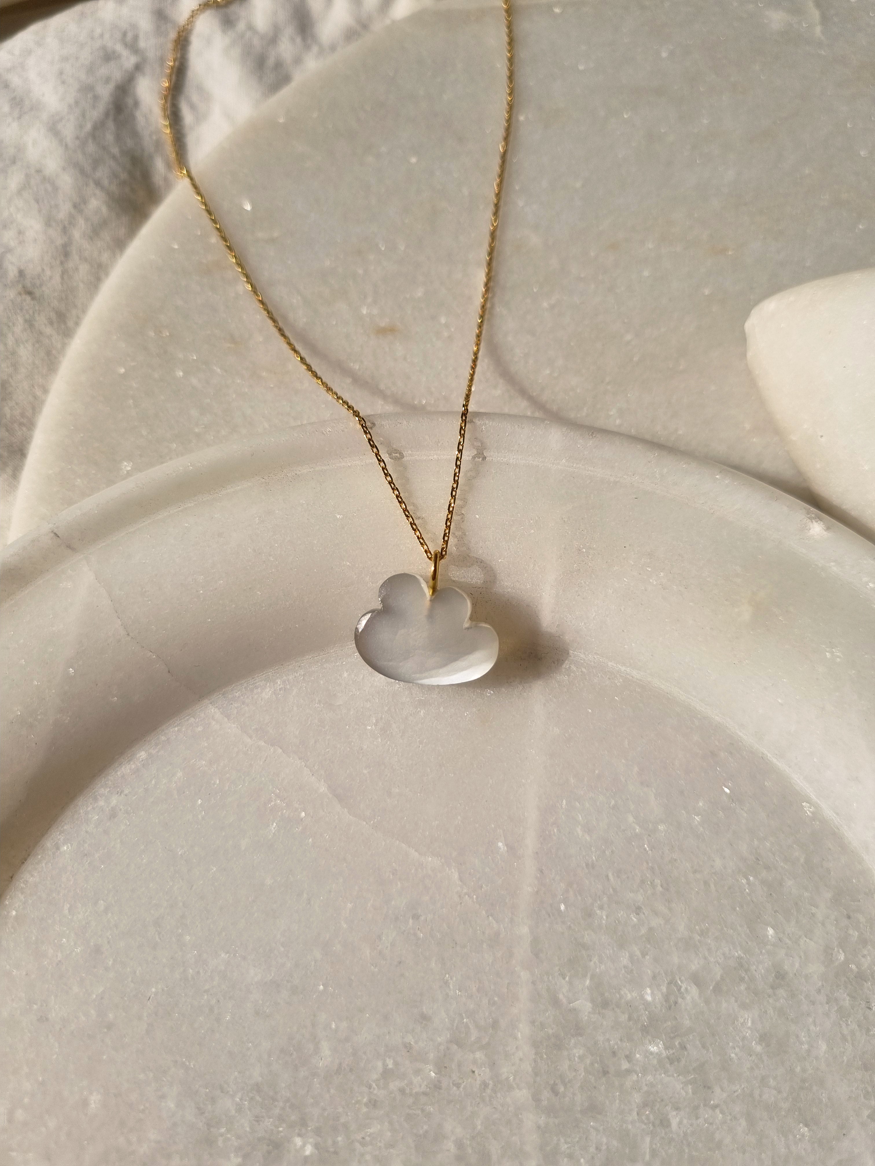 megh - Grey Moonstone Cloud Pendant