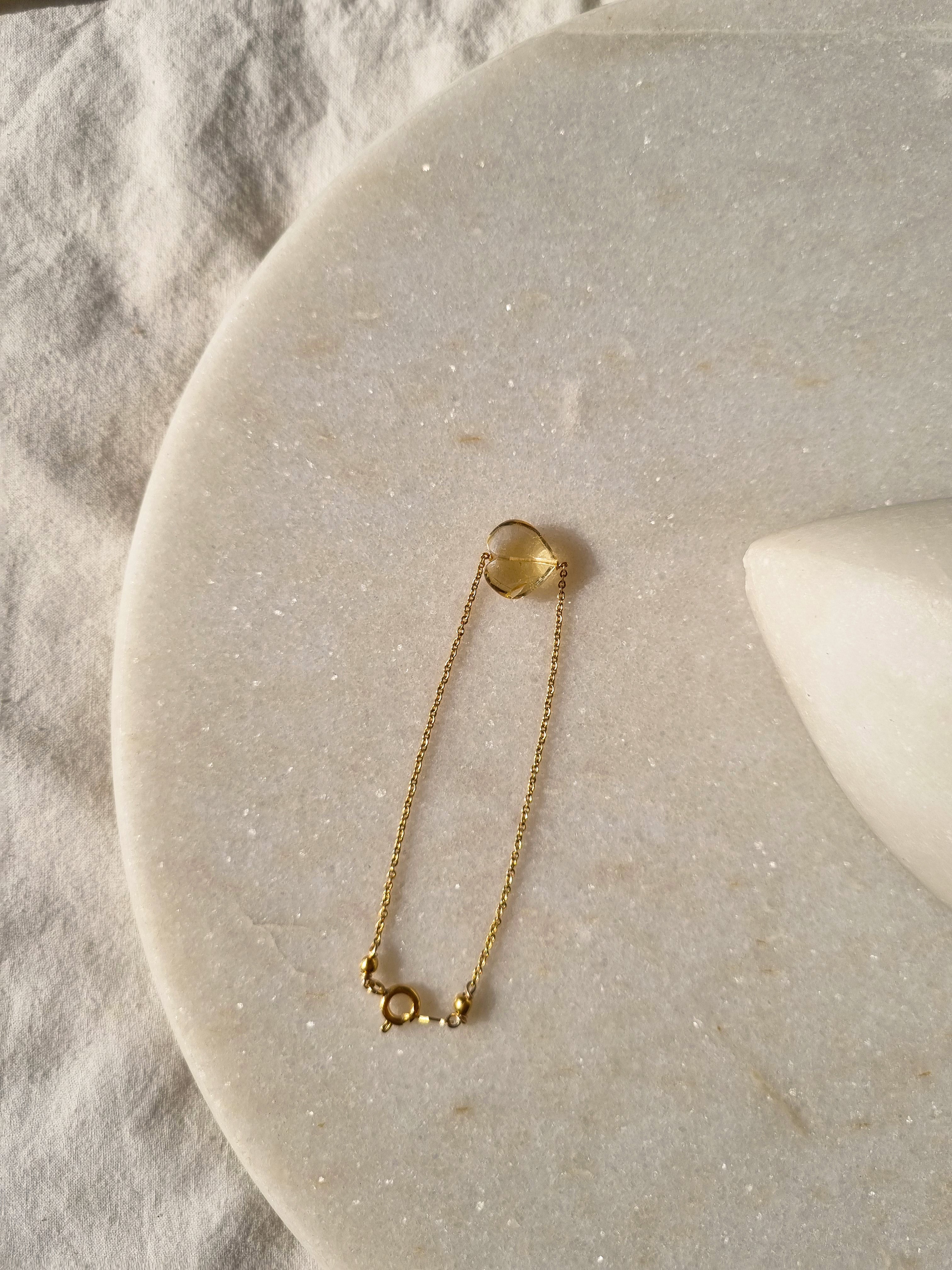 kauri - Citrine Heart Bracelet