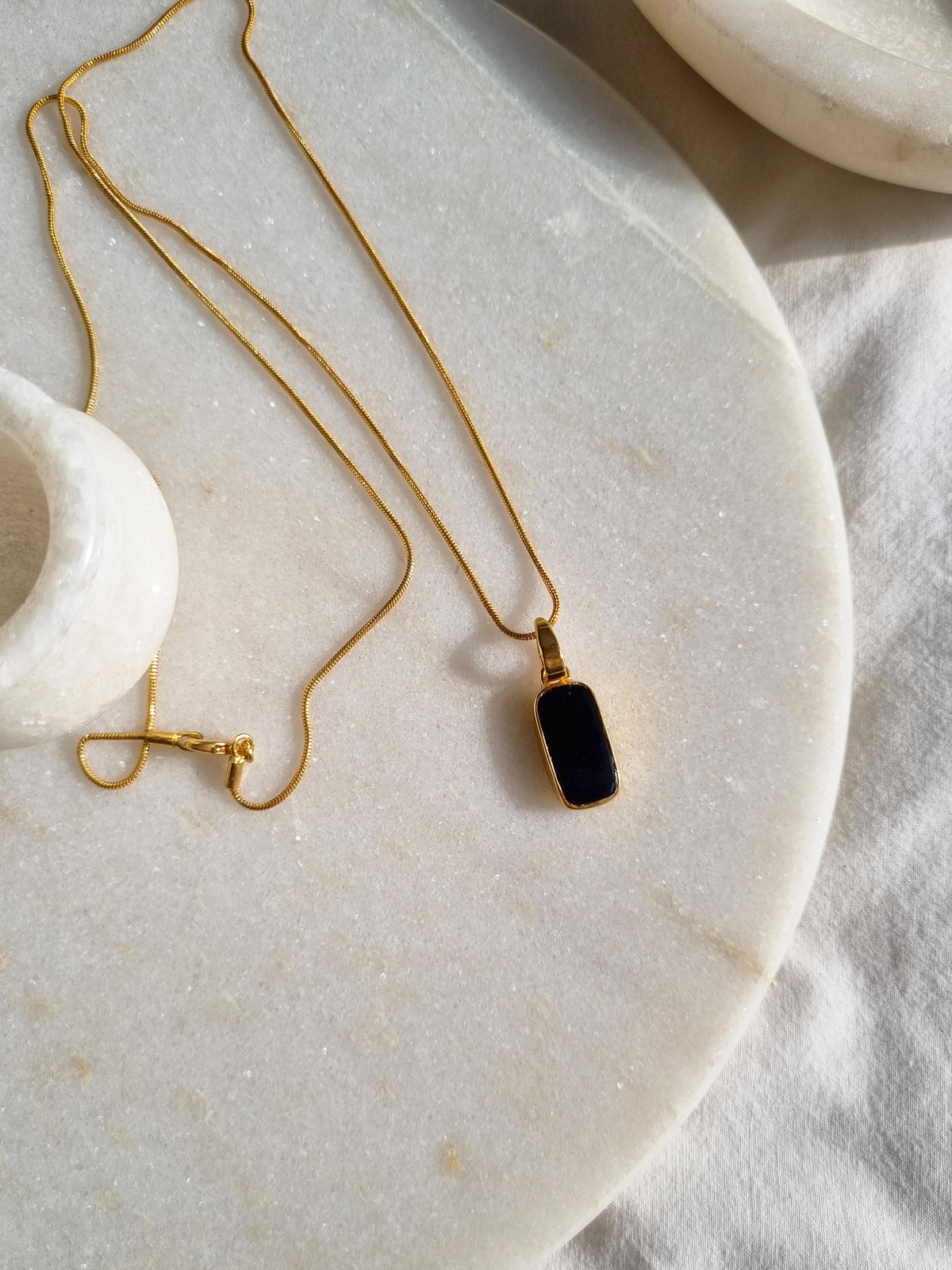 kosha - Black Onyx Boxy Men's Pendant
