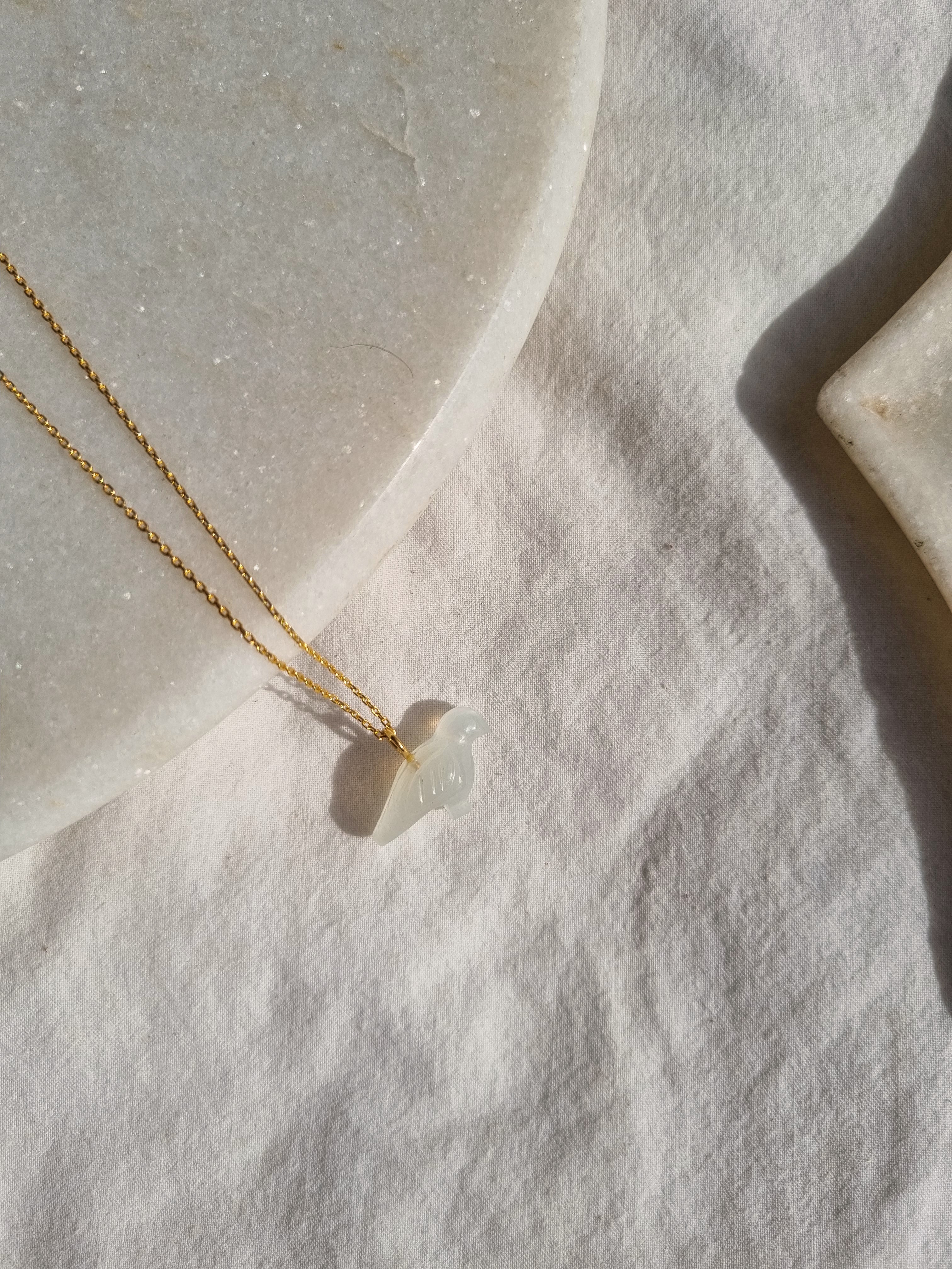 dove - White Moonstone Pendant