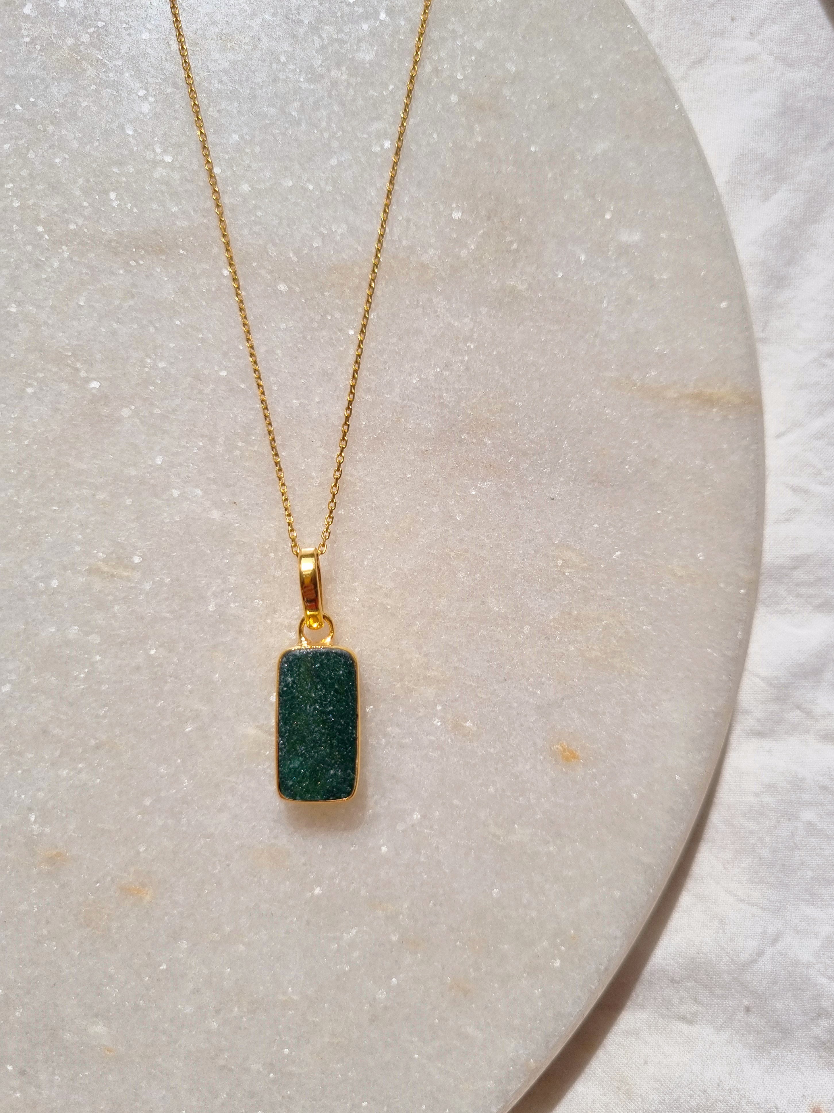 boxy - Green Aventurine Pendant