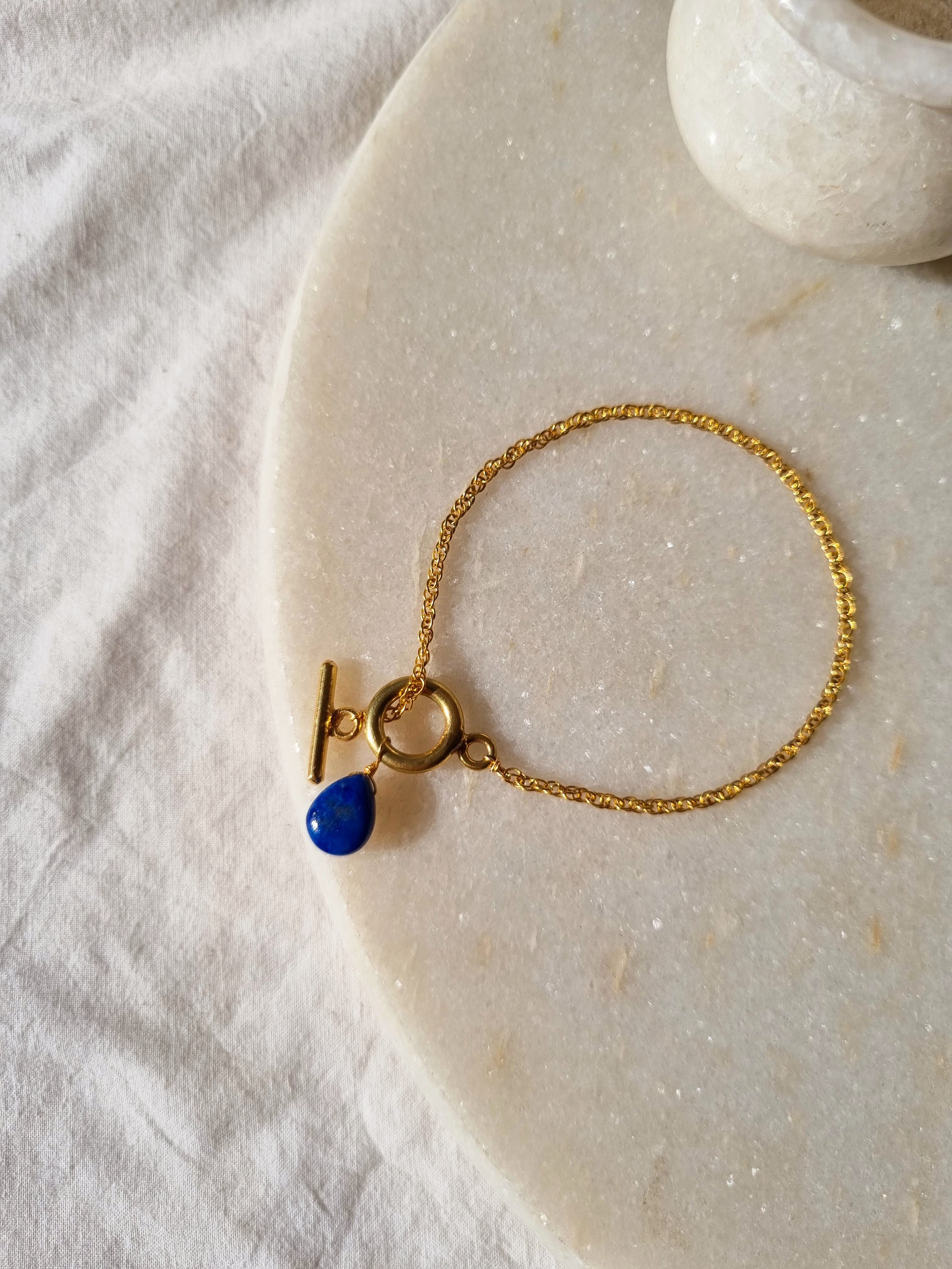 amahu - Lapis Lazuli Almond Toggle Bracelet