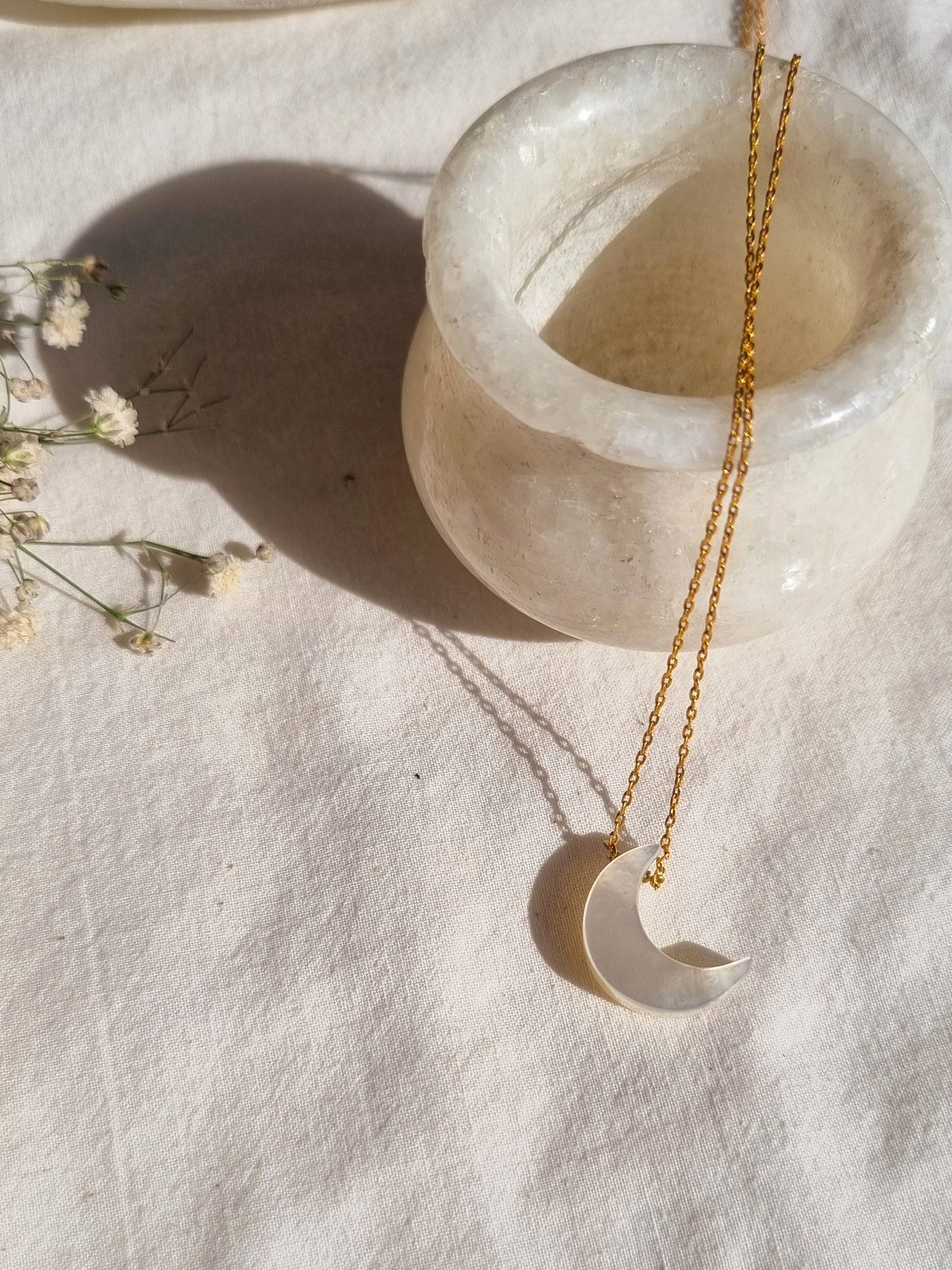adhva - Mother of Pearl Luna Pendant