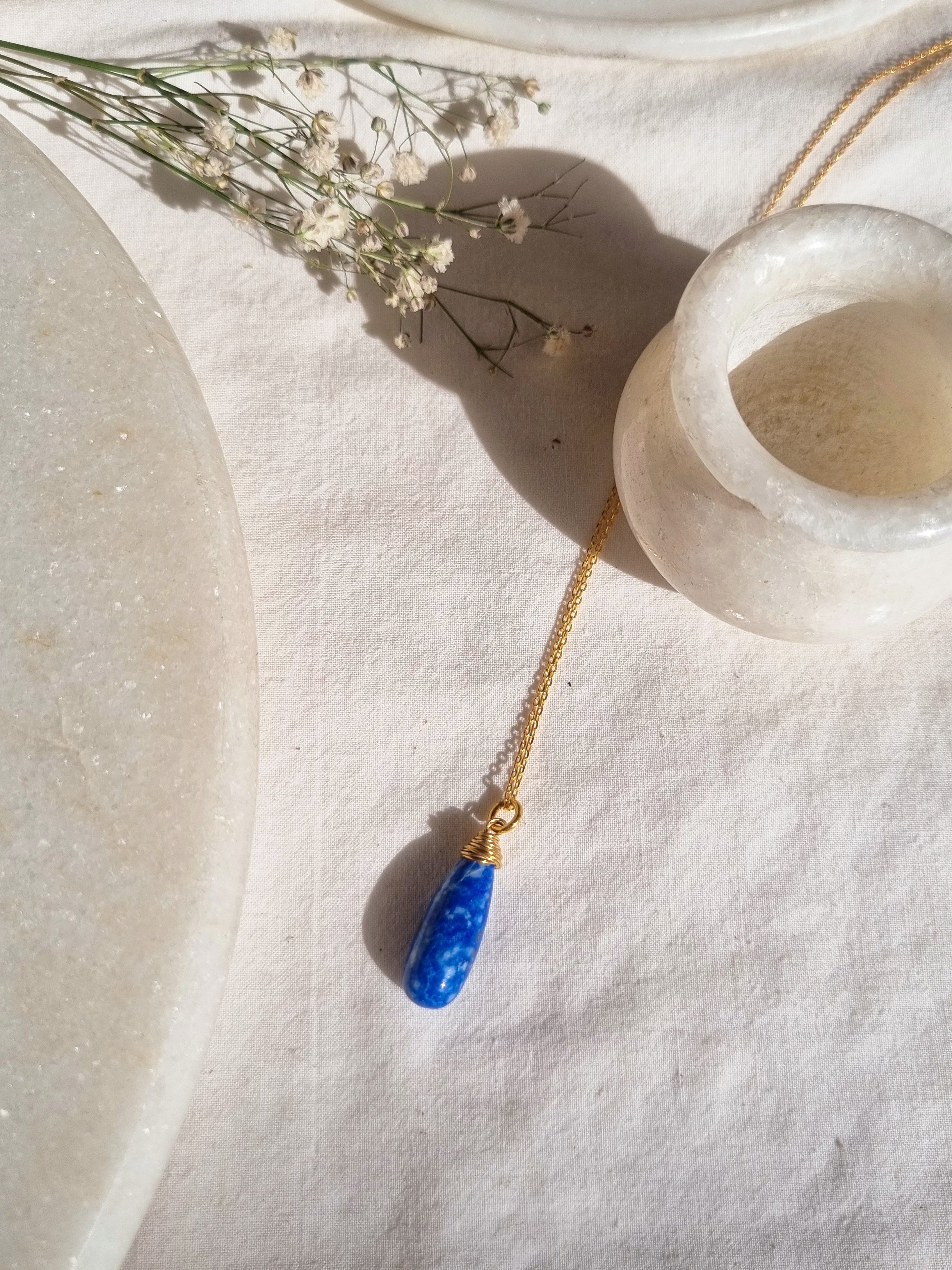 arkar - Lapis Lazuli Long Teardrop Pendant