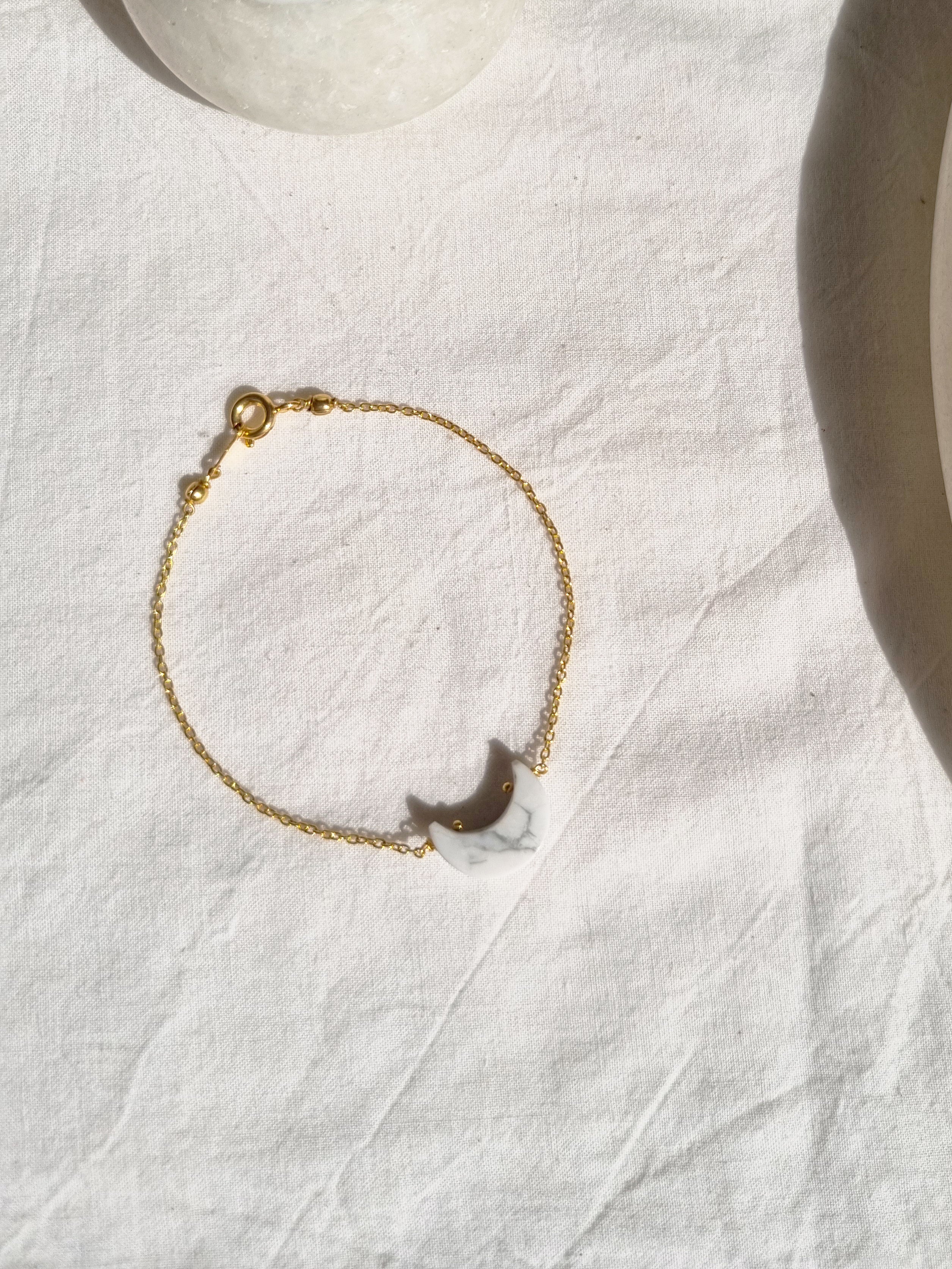 adhvaya - Howlite Luna Bracelet