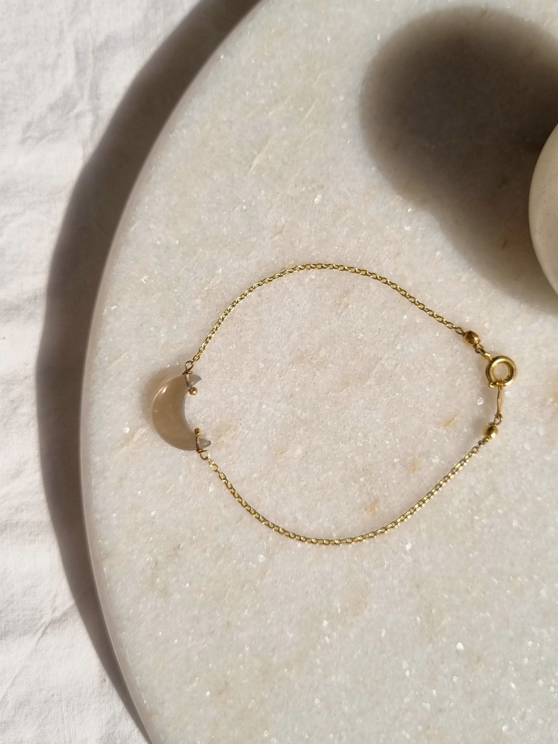 adhvaya - Smoky Quartz Luna Bracelet