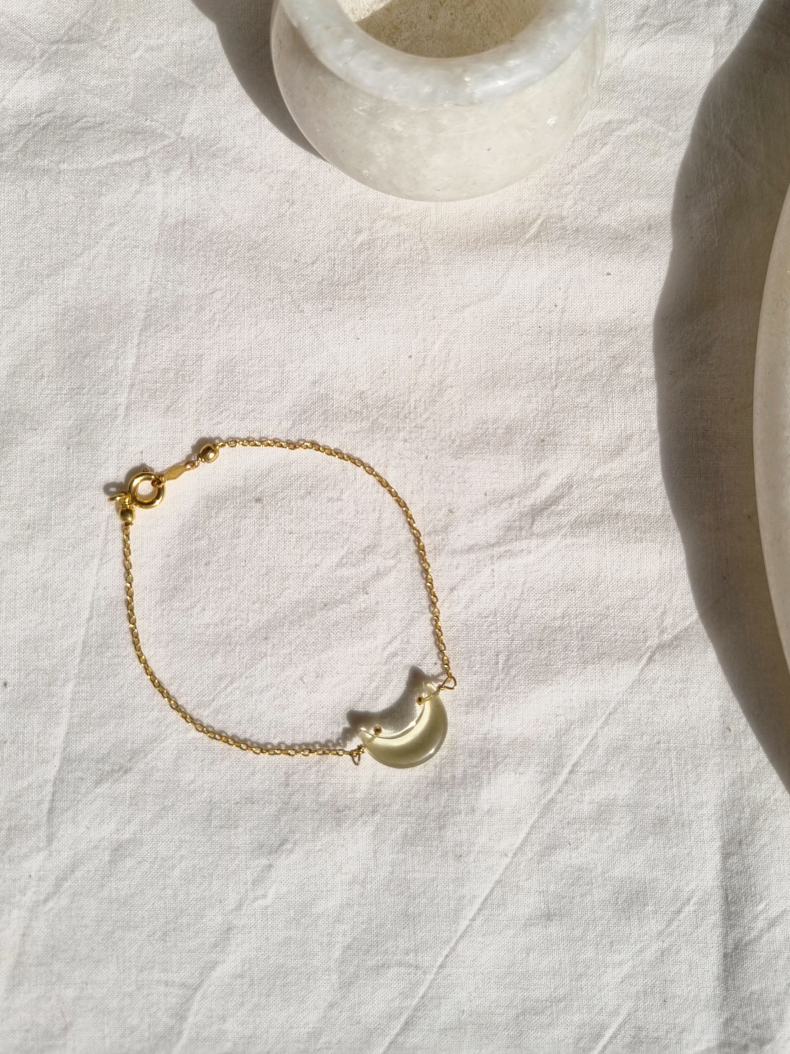 adhvaya - Lemon Quartz Luna Bracelet