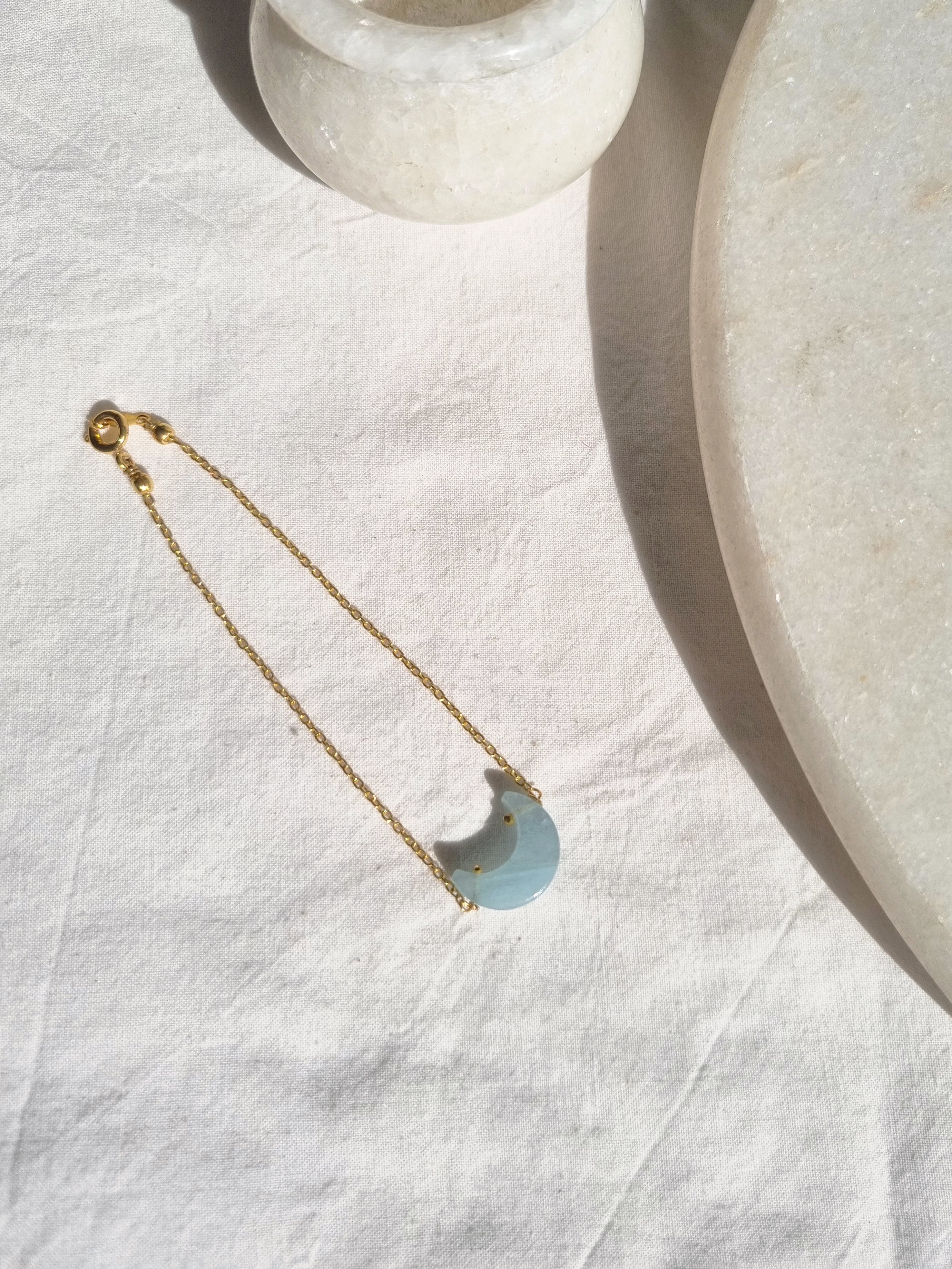 adhvaya - Aquamarine Luna Bracelet