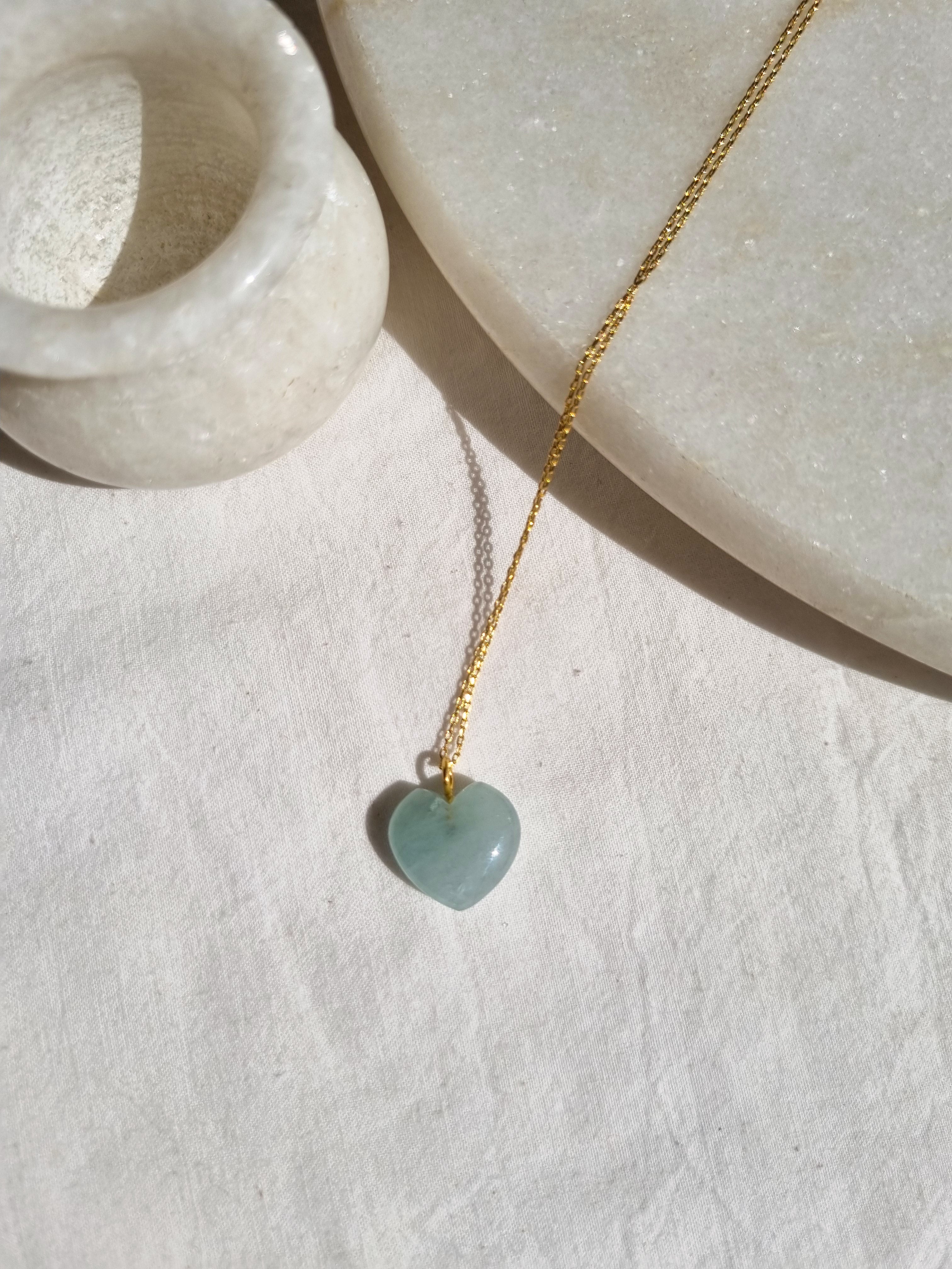 adya - Aquamarine Heart Pendant