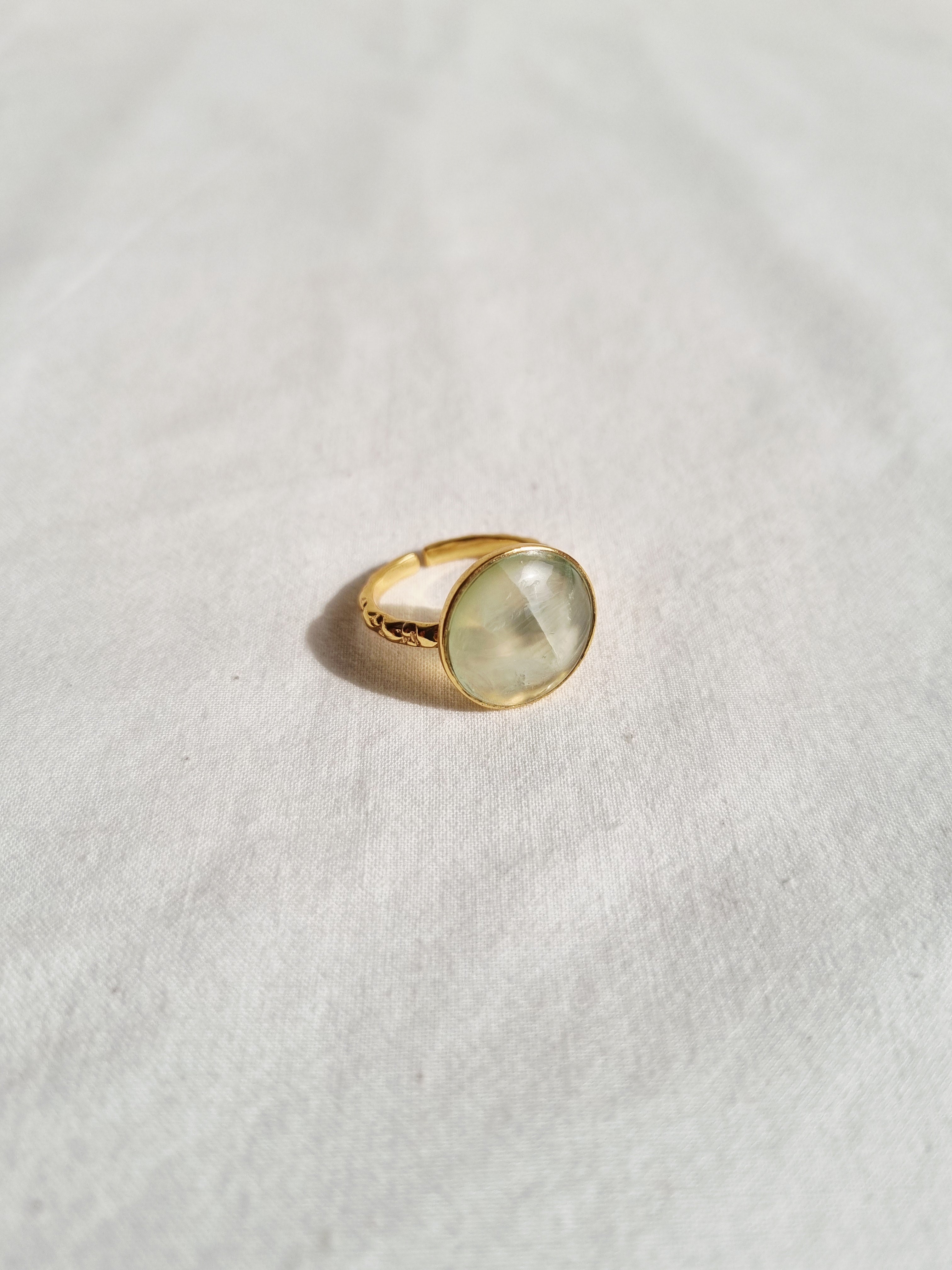 surya - Prehnite Sun Ring