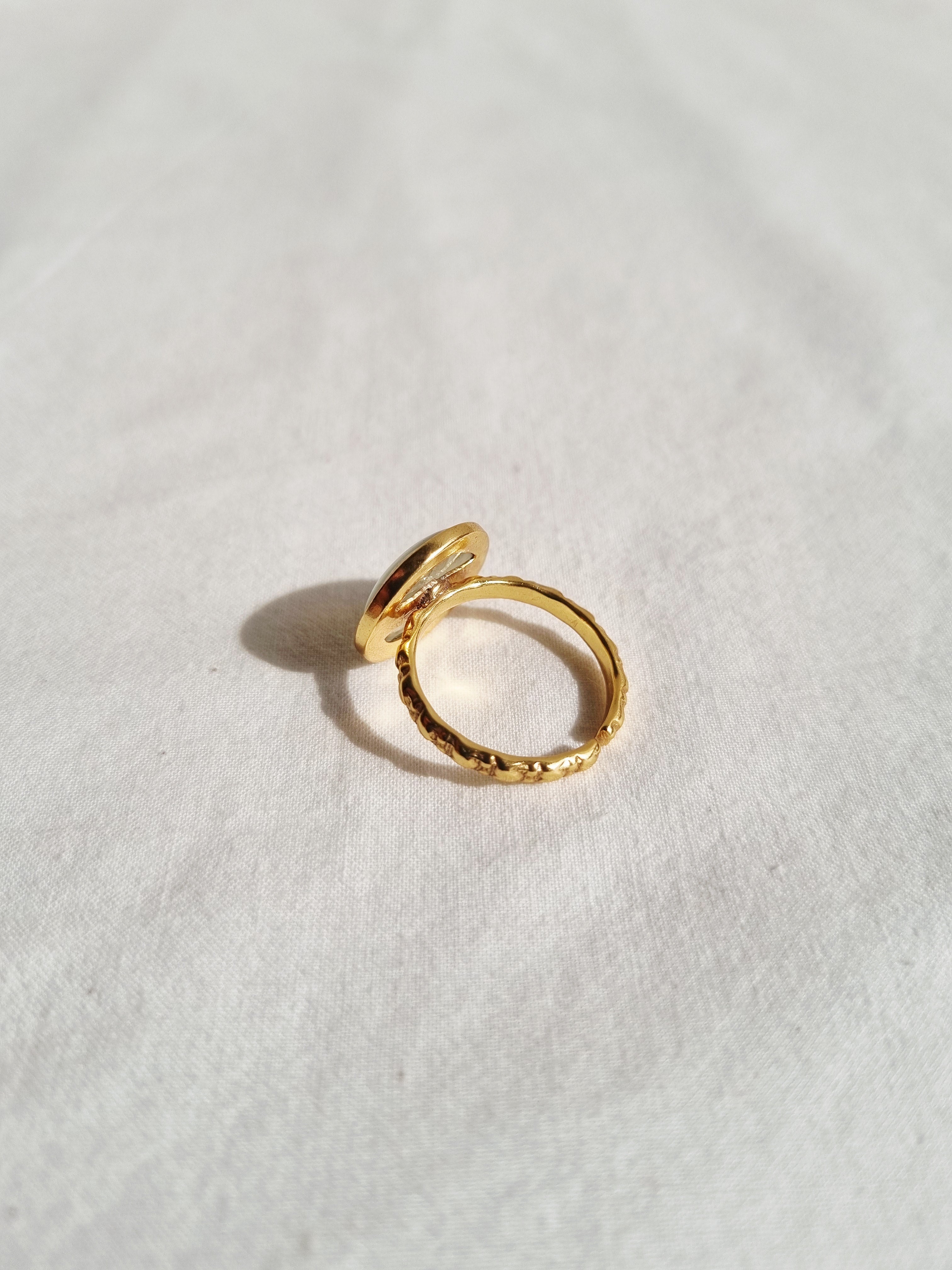 surya - Prehnite Sun Ring