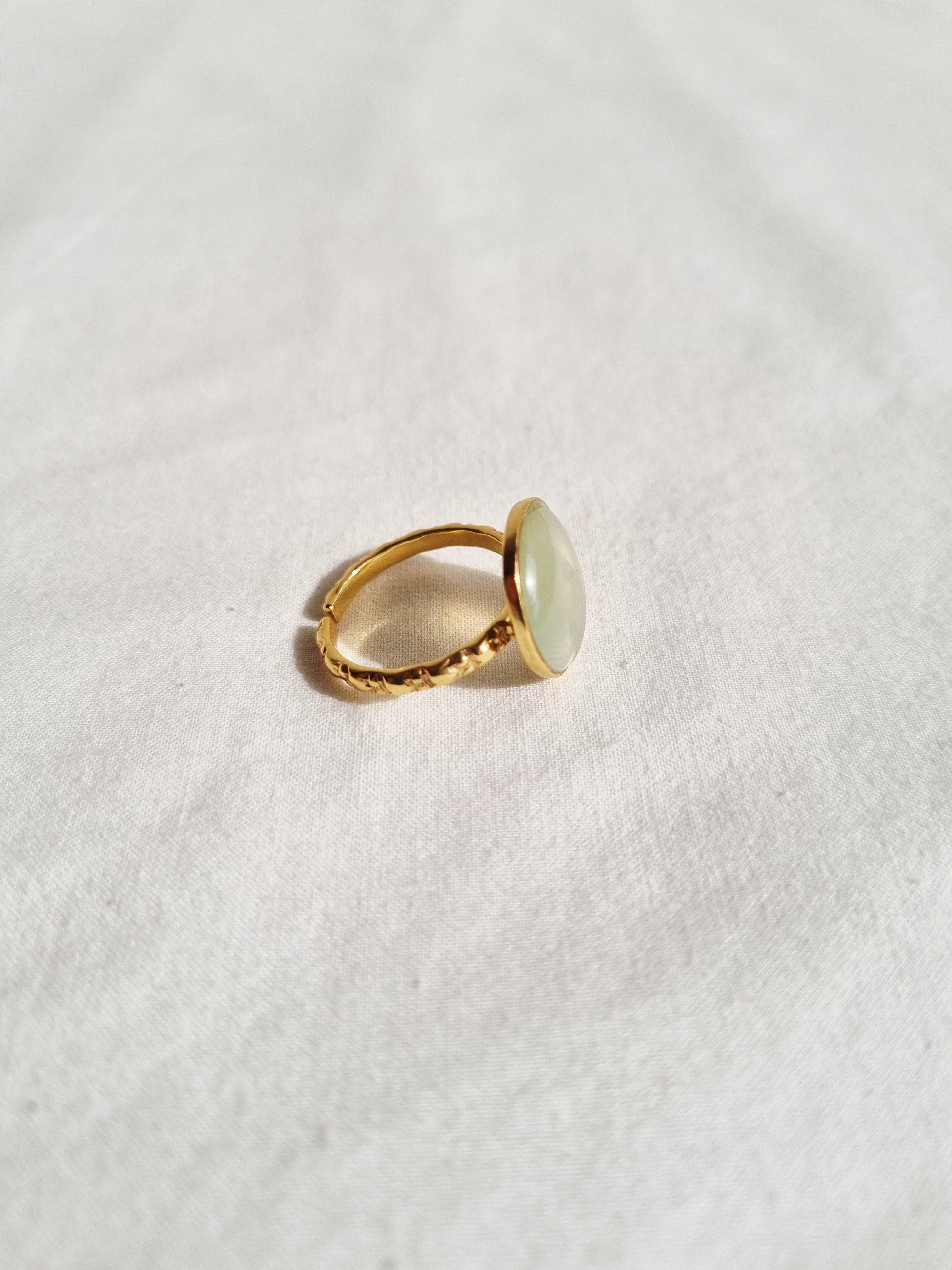 surya - Prehnite Sun Ring