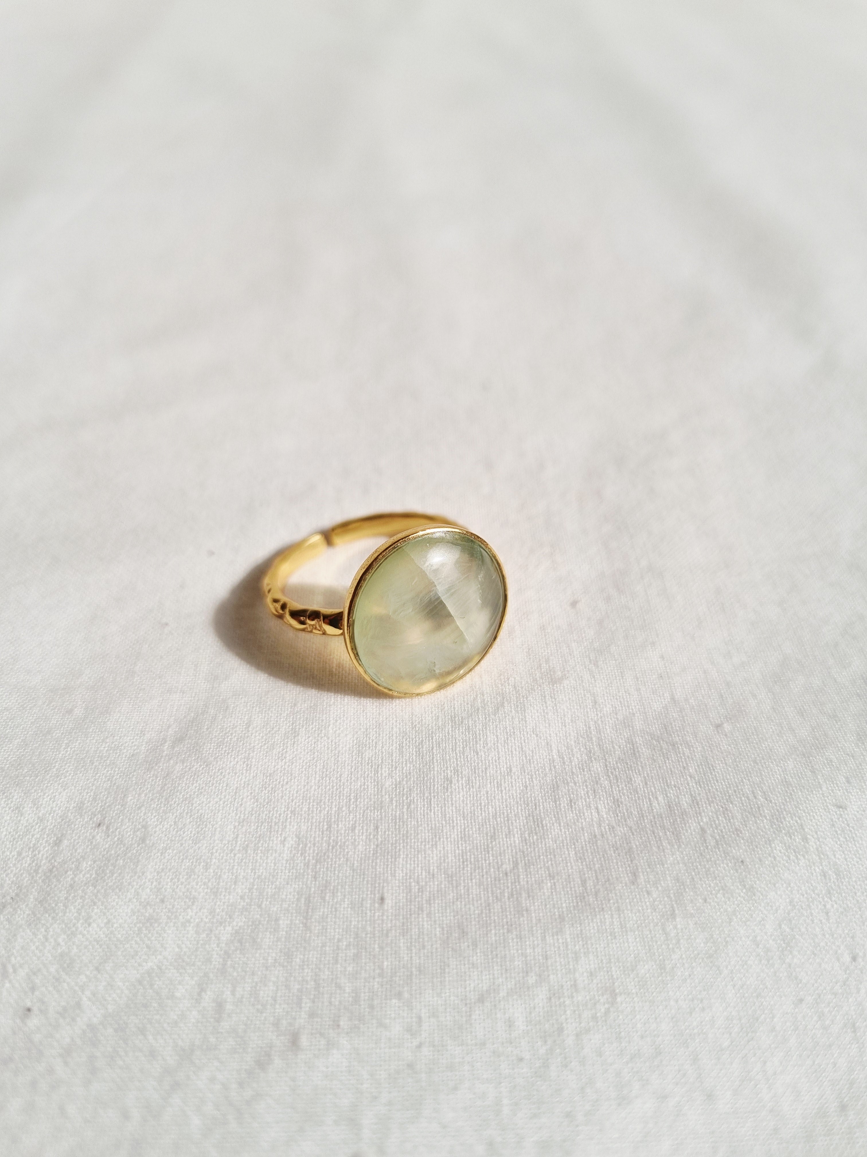 surya - Prehnite Sun Ring