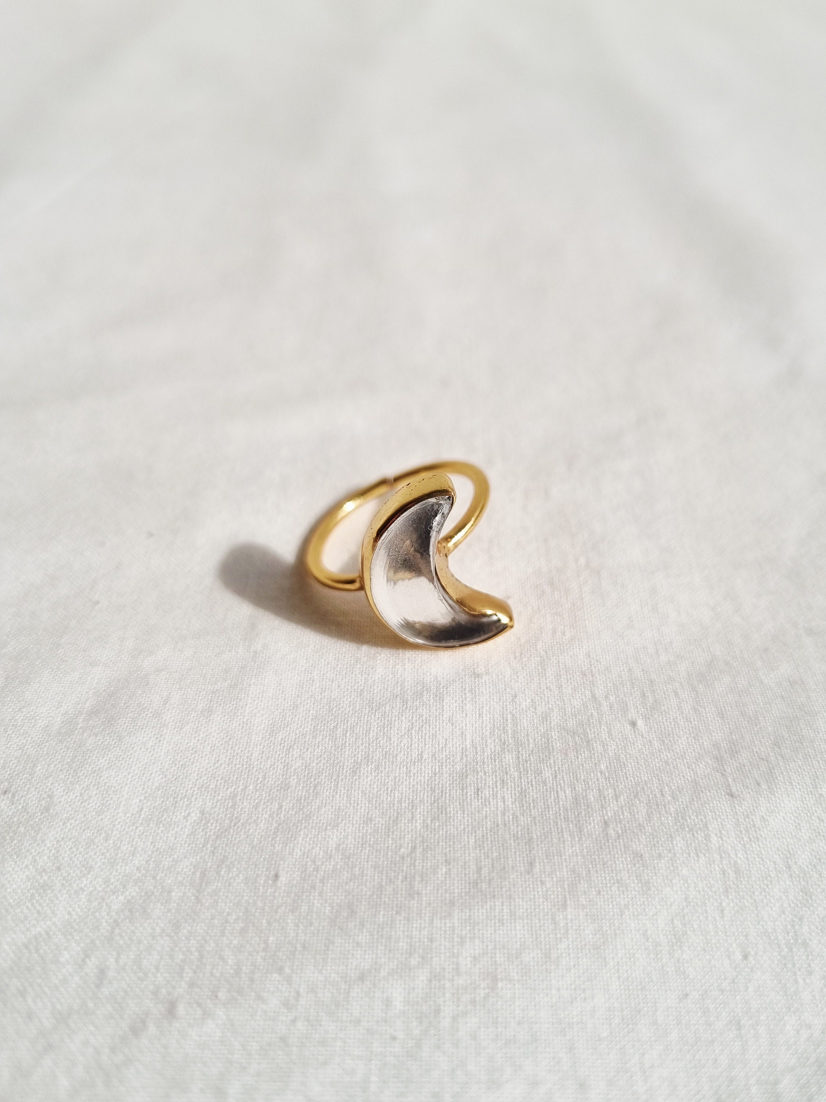 chandra - Clear Quartz Luna Ring