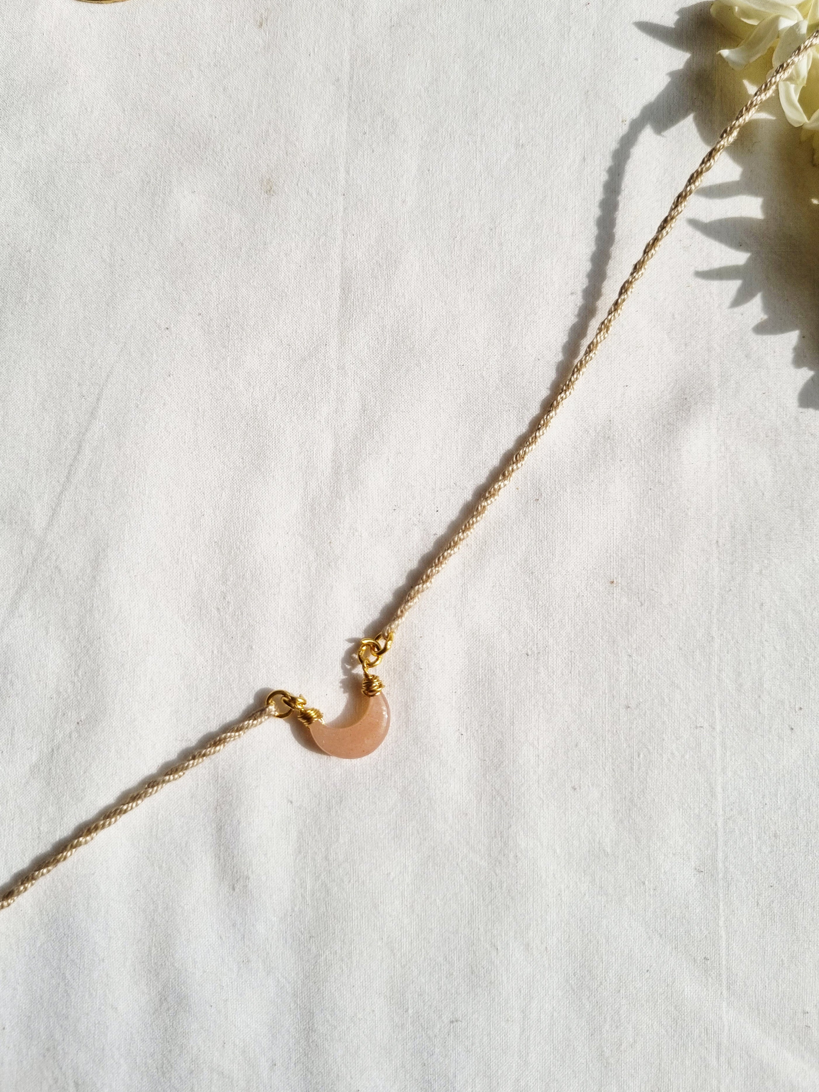 adhvaya - Peach Moonstone Luna Rakhi