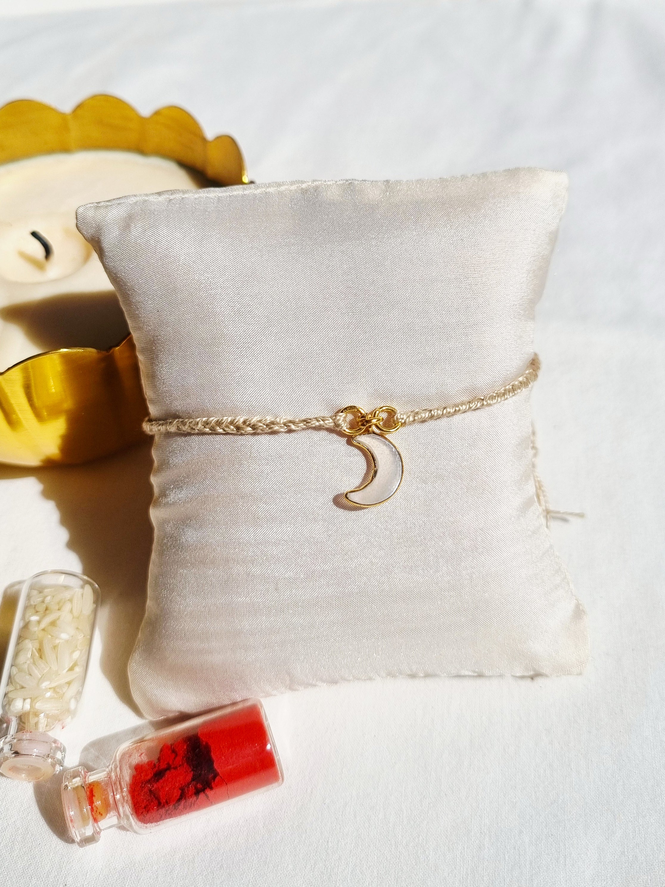 asraya - White Moonstone Luna Charm Rakhi