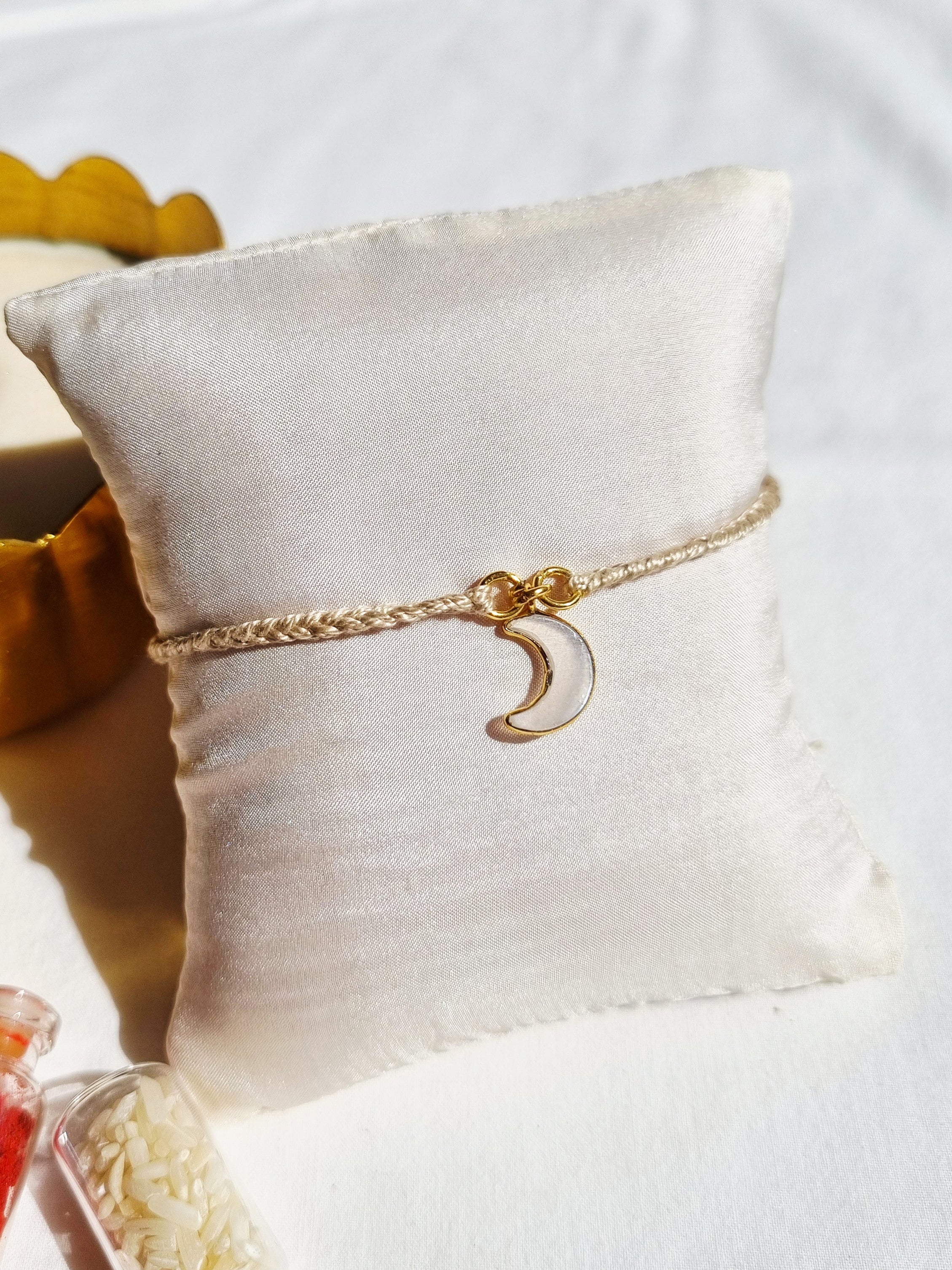 asraya - White Moonstone Luna Charm Rakhi