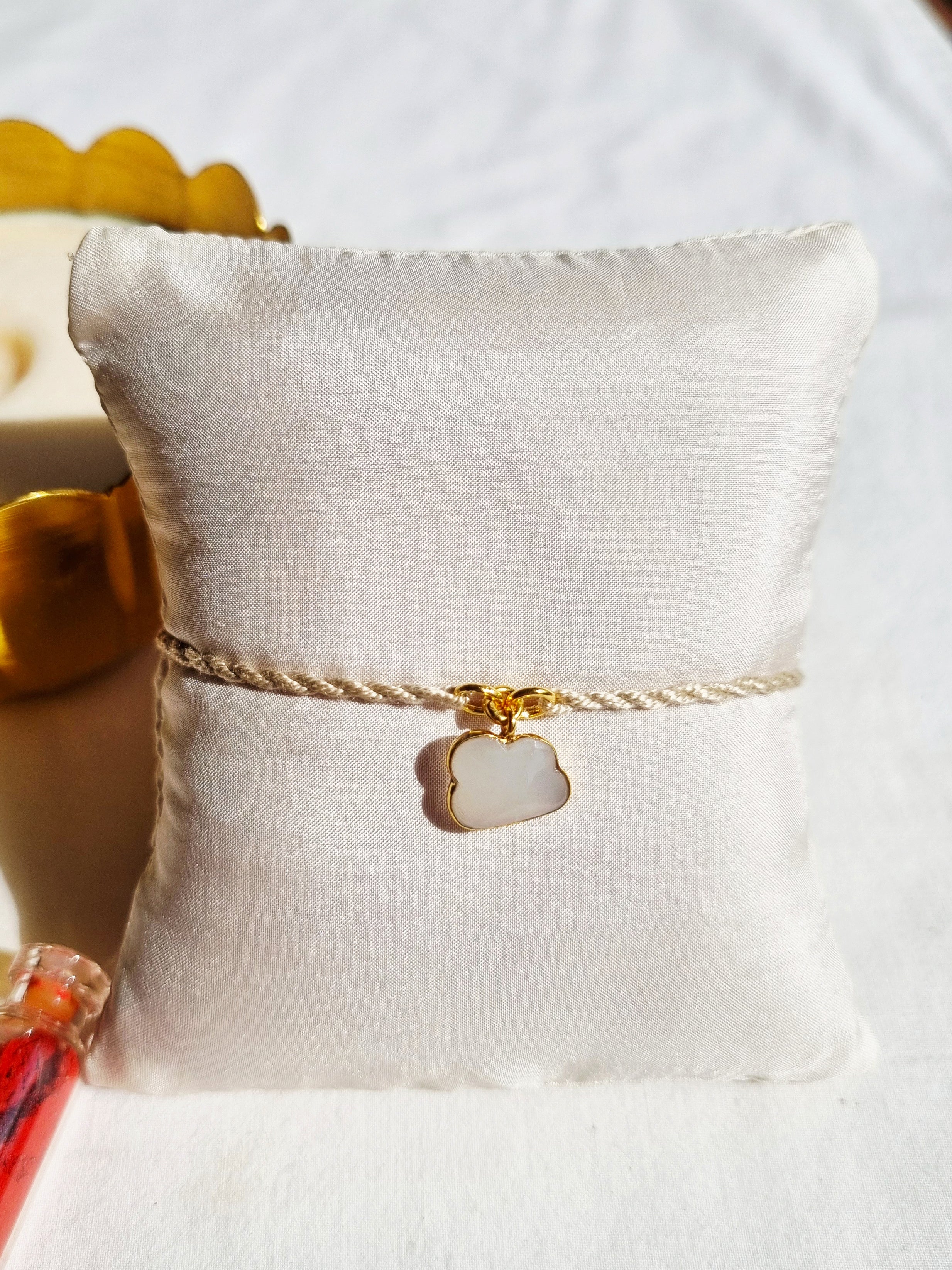 amegh - White Moonstone Cloud Charm Rakhi