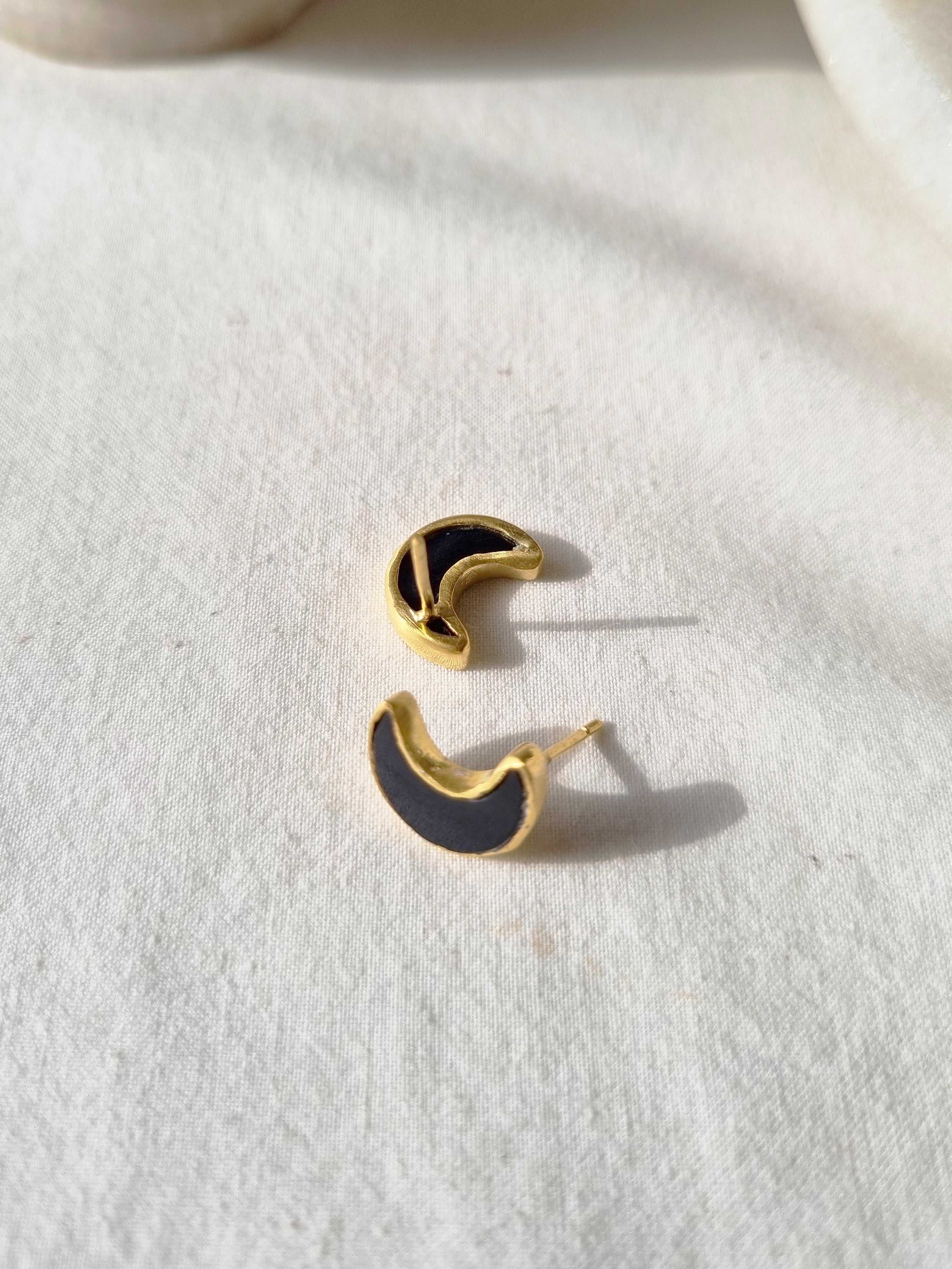 araya - Black Onyx Luna Studs