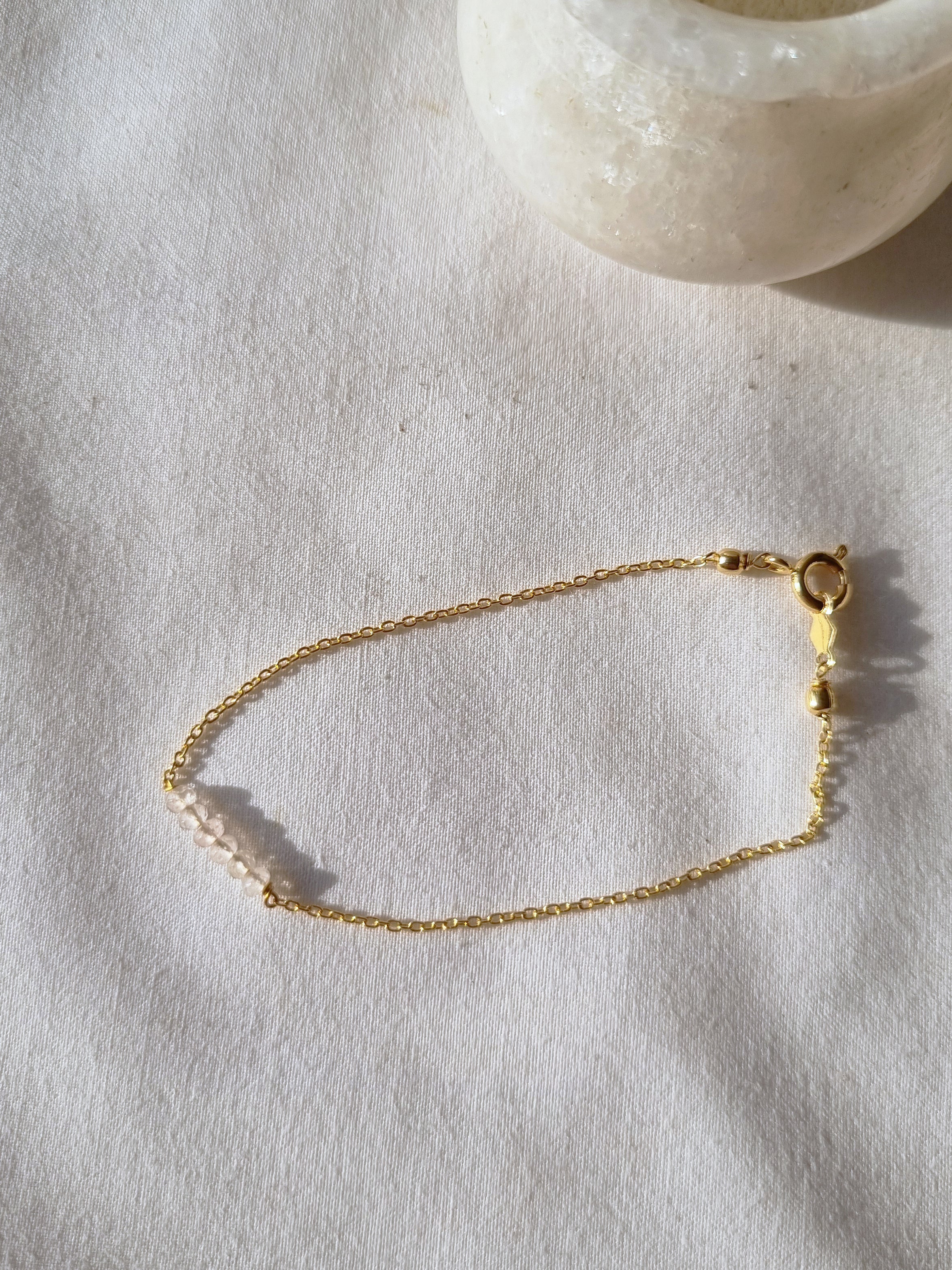 entilae - Rose Quartz Baati Bar Bracelet