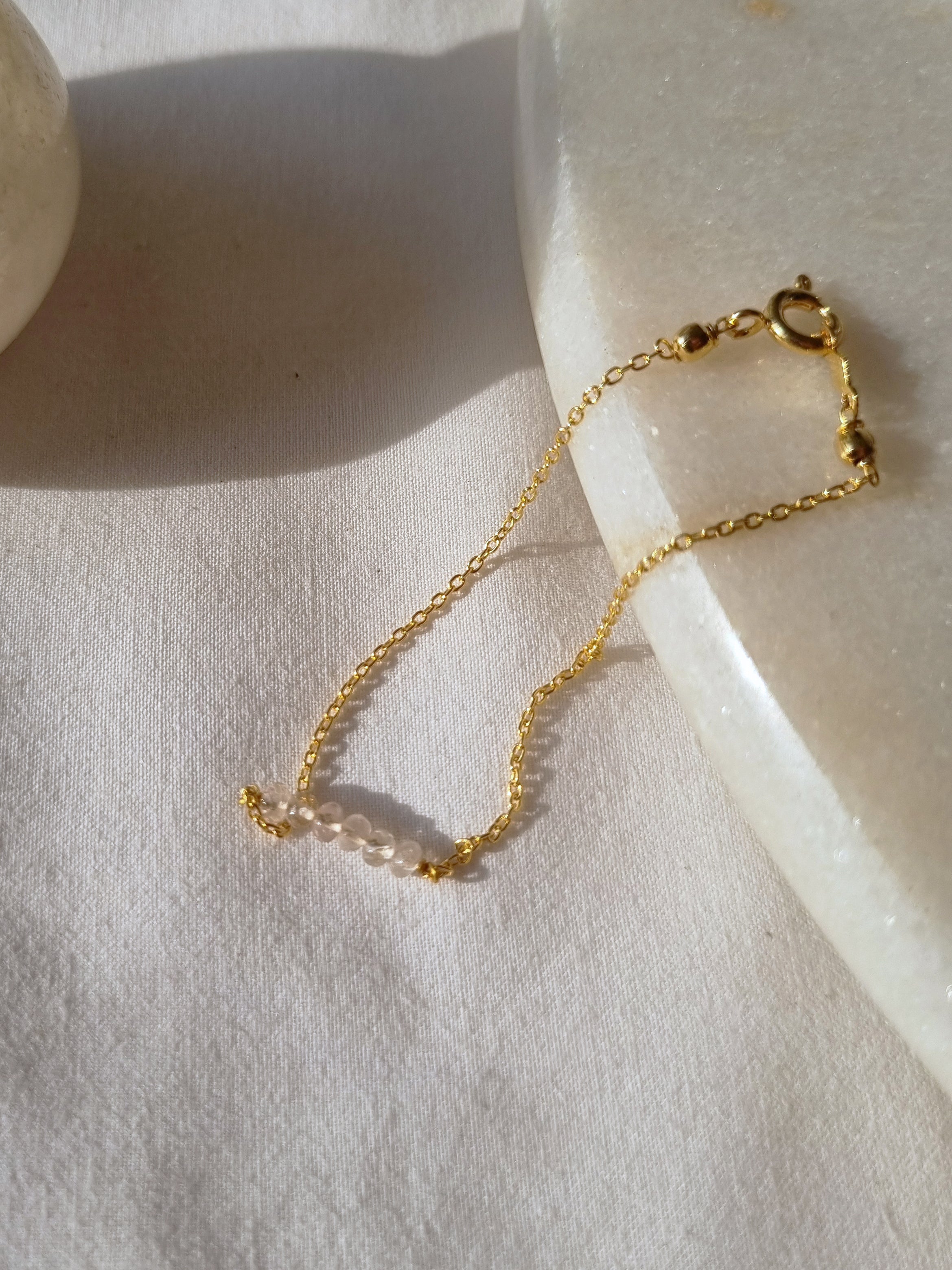 entilae - Rose Quartz Baati Bar Bracelet