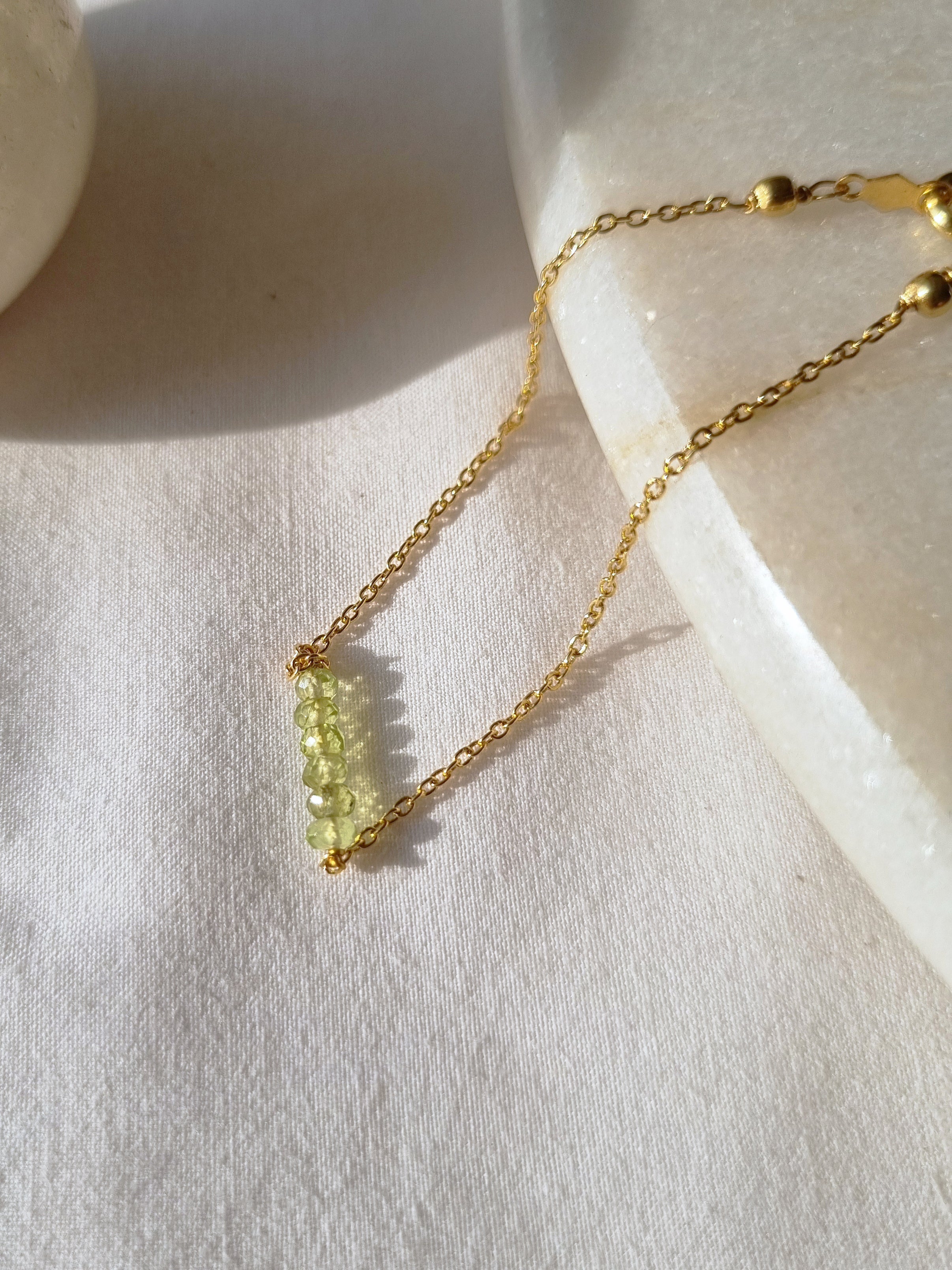 entilae - Peridot Baati Bar Bracelet