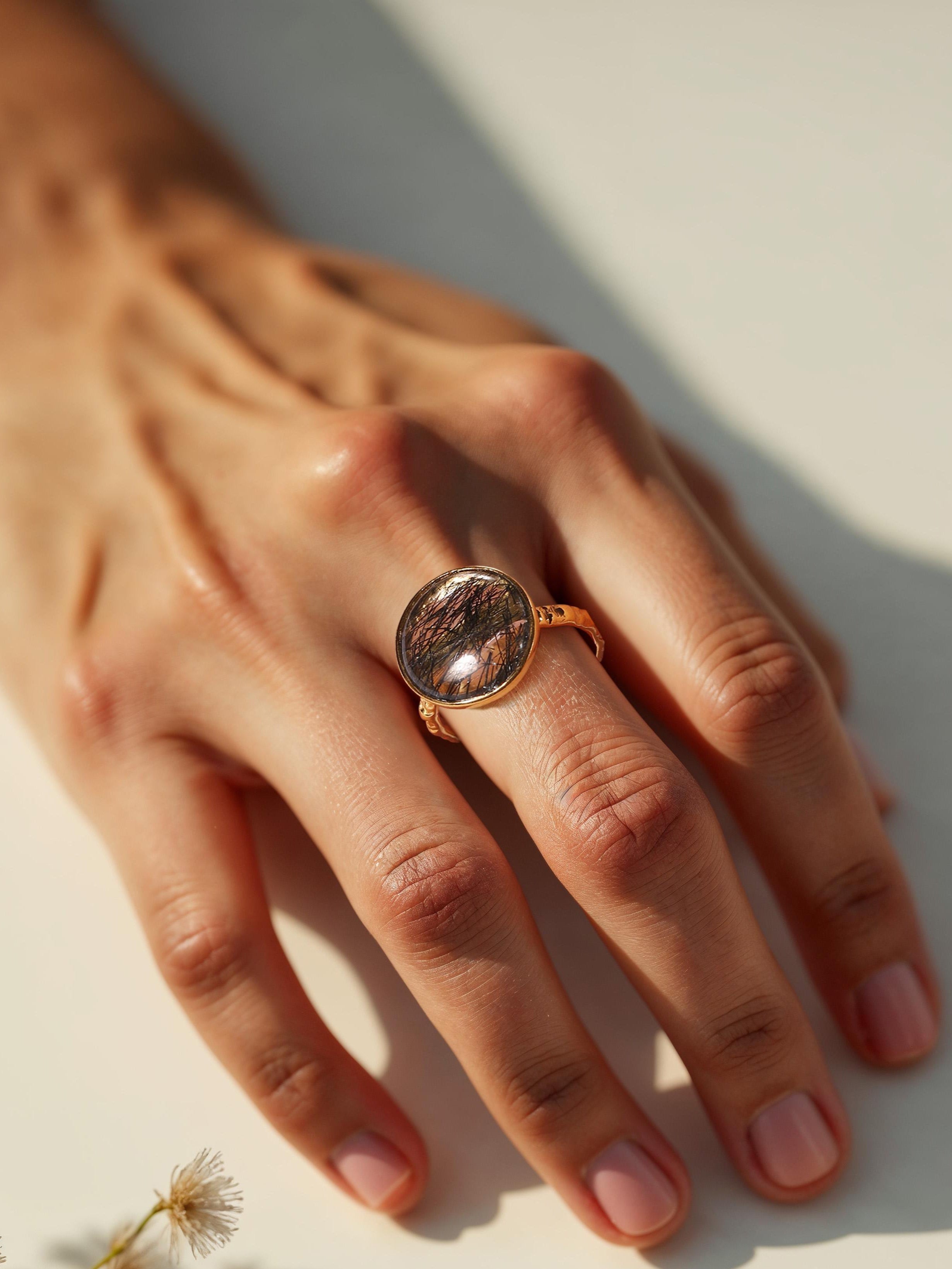 surya - Rutilated Quartz Sun Ring