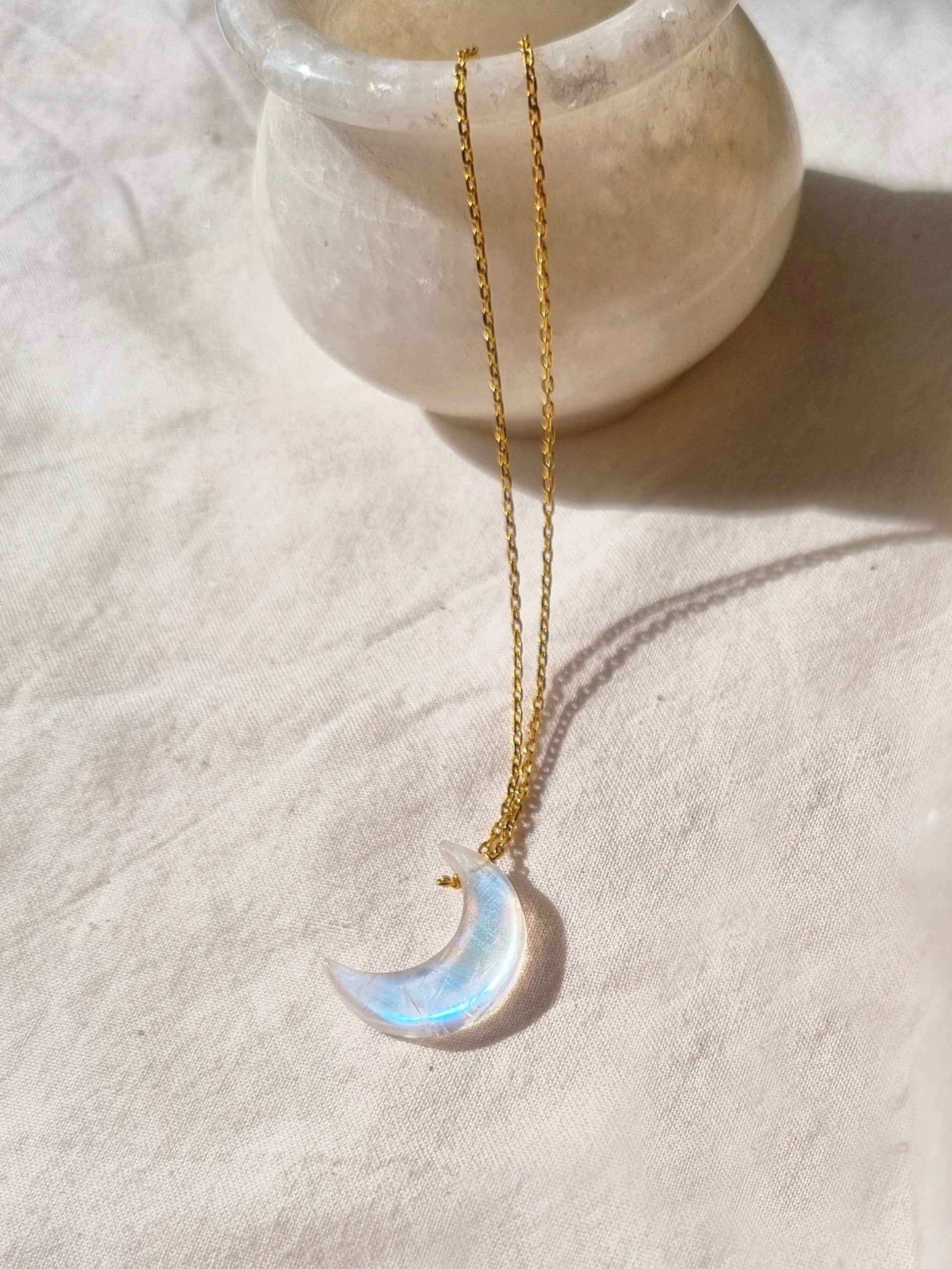 adhva - Rainbow Moonstone Luna Pendant