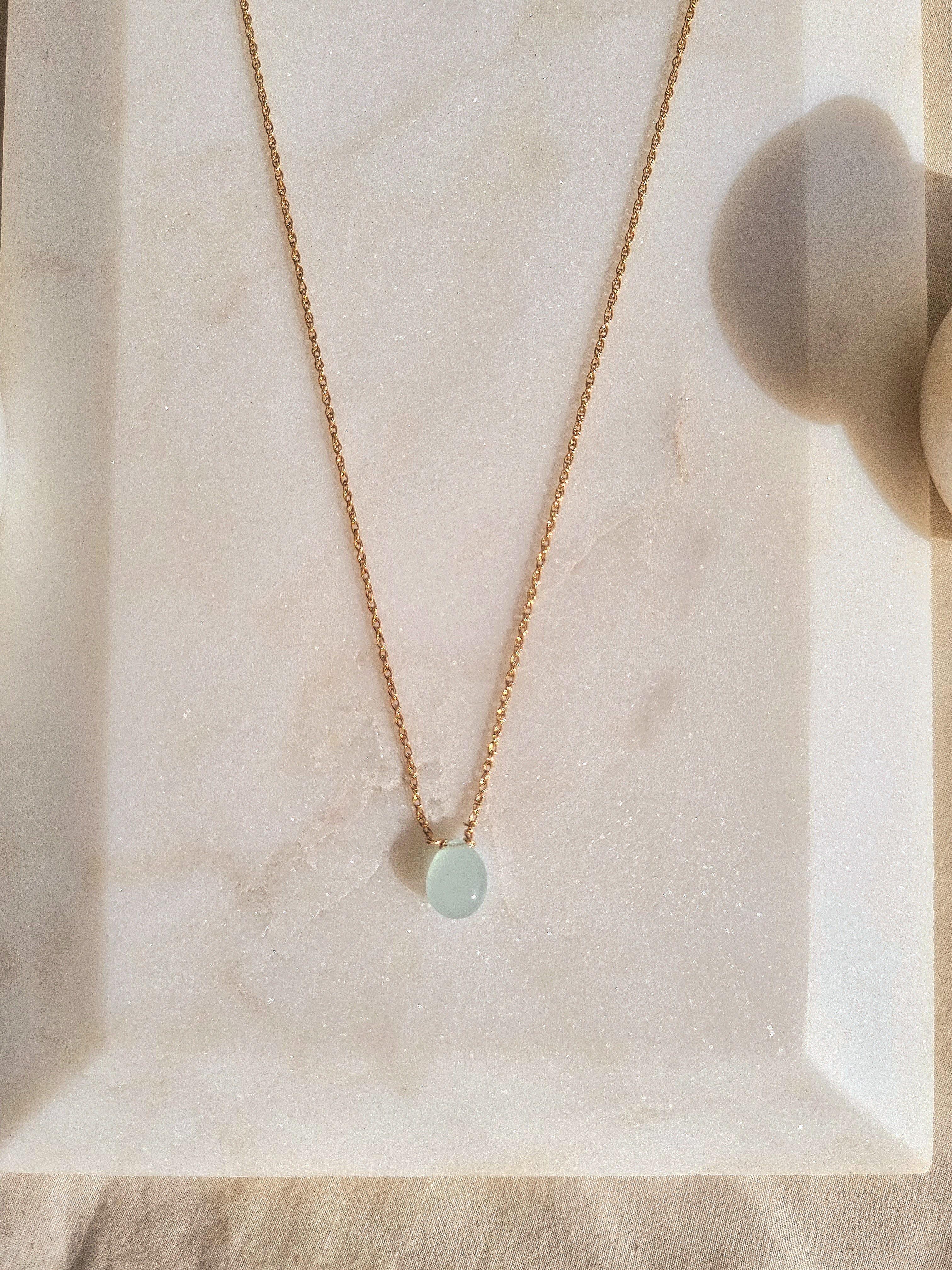 Nest Jewelry Aquamarine Stone Shaker Pendant Necklace