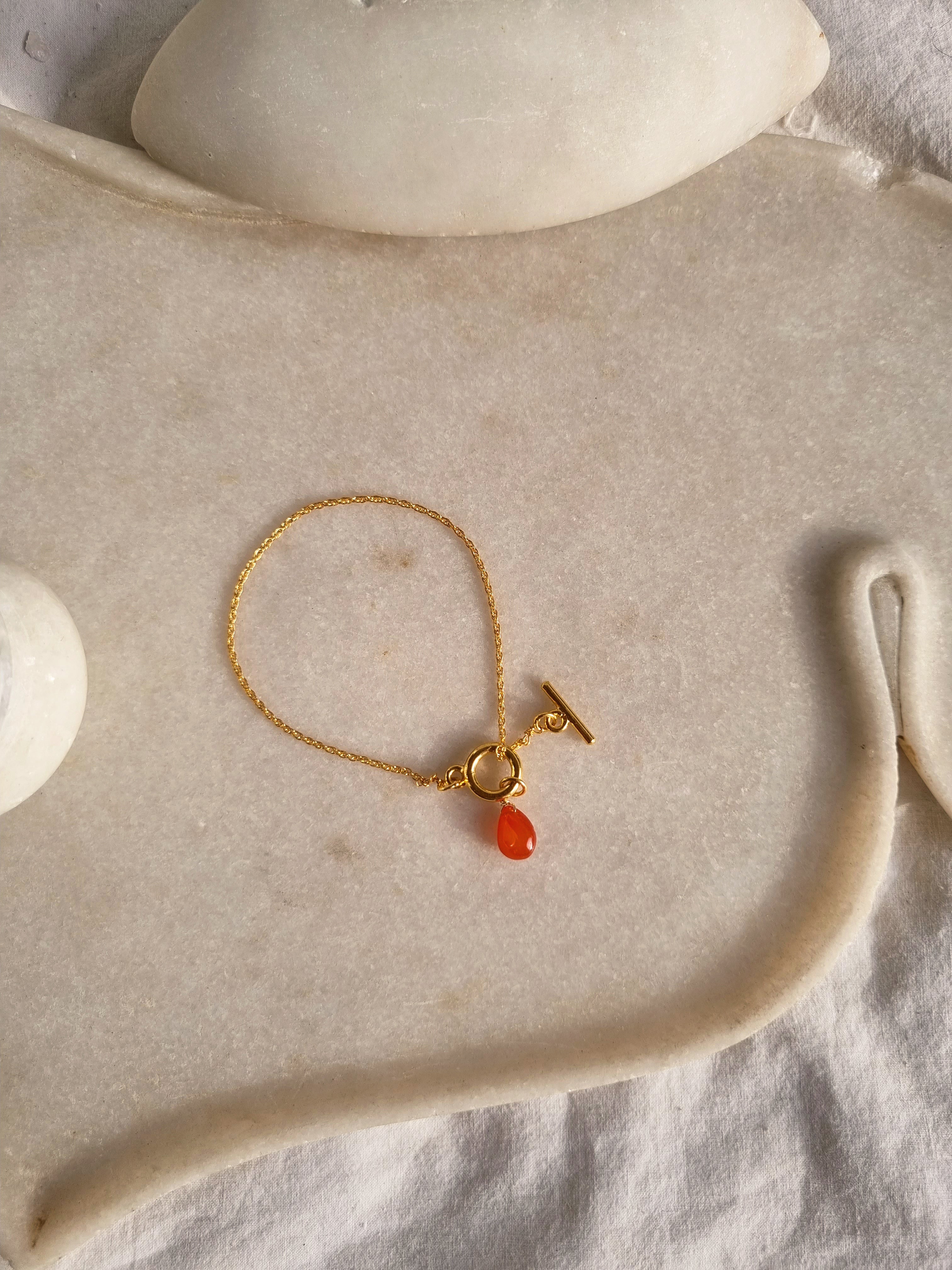 amahu - Carnelian Almond Toggle Bracelet