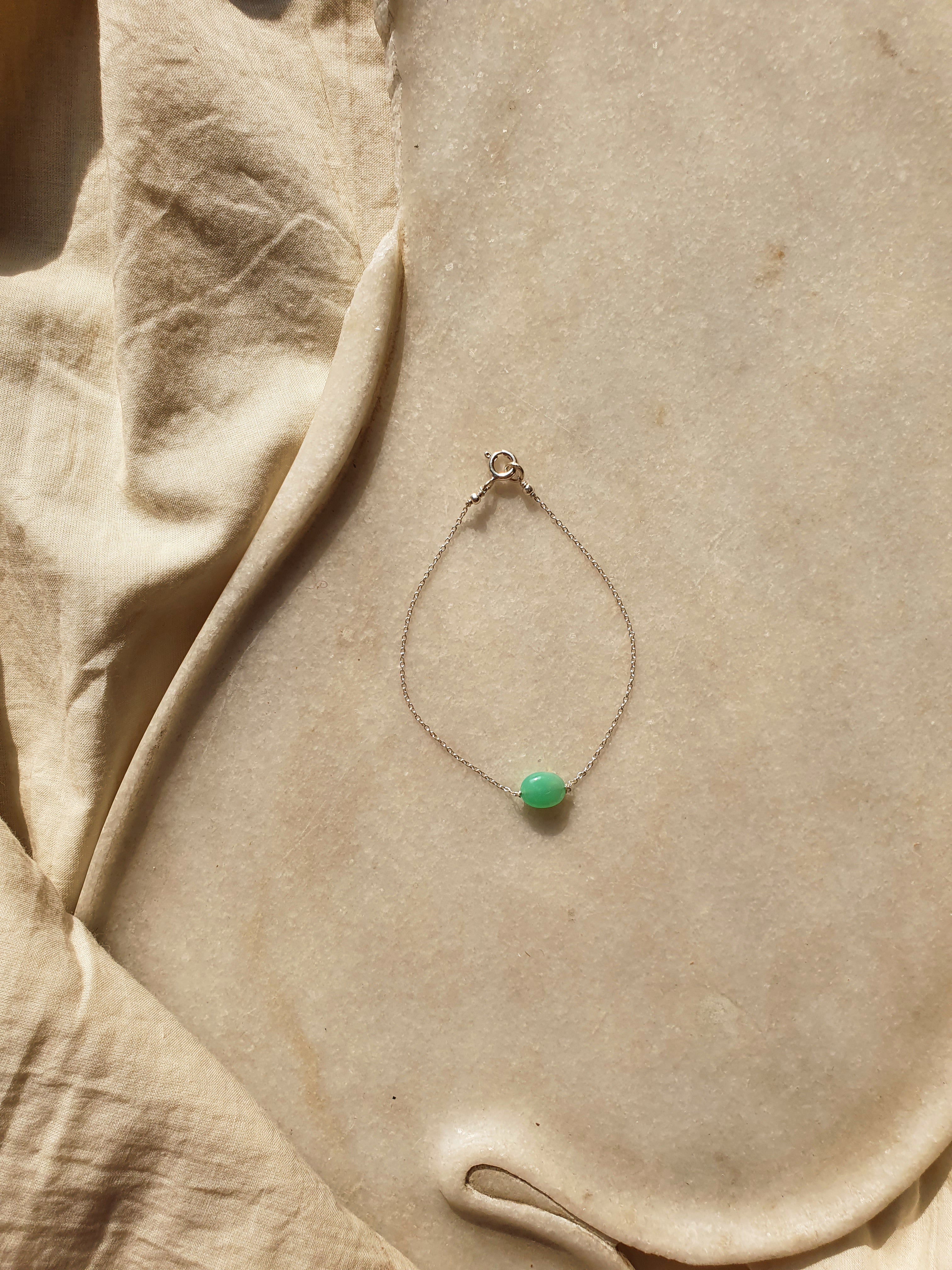 kesya - Chrysoprase Oval Bracelet