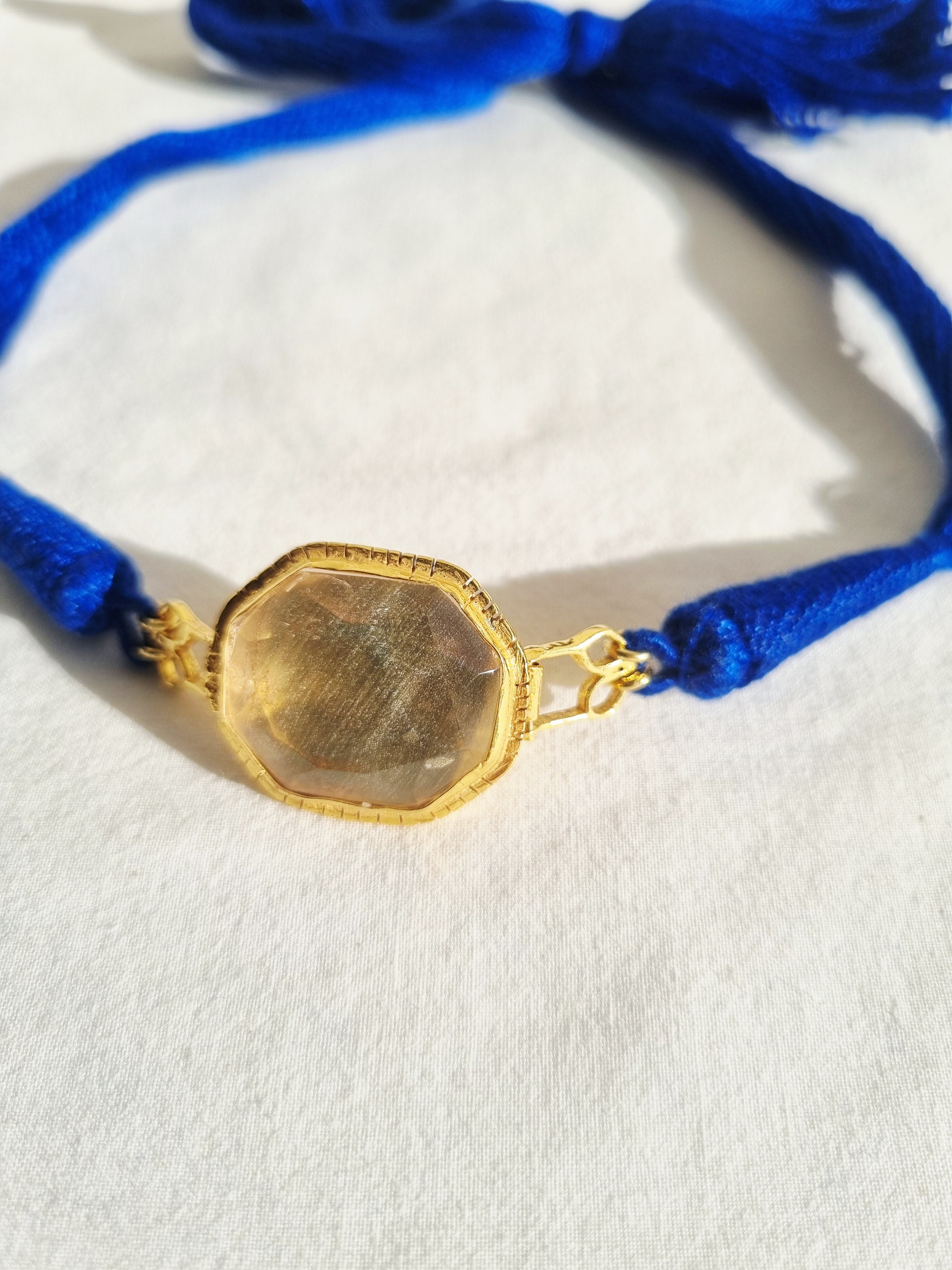 reva - Jasmine's Clear Quartz Choker in Blue