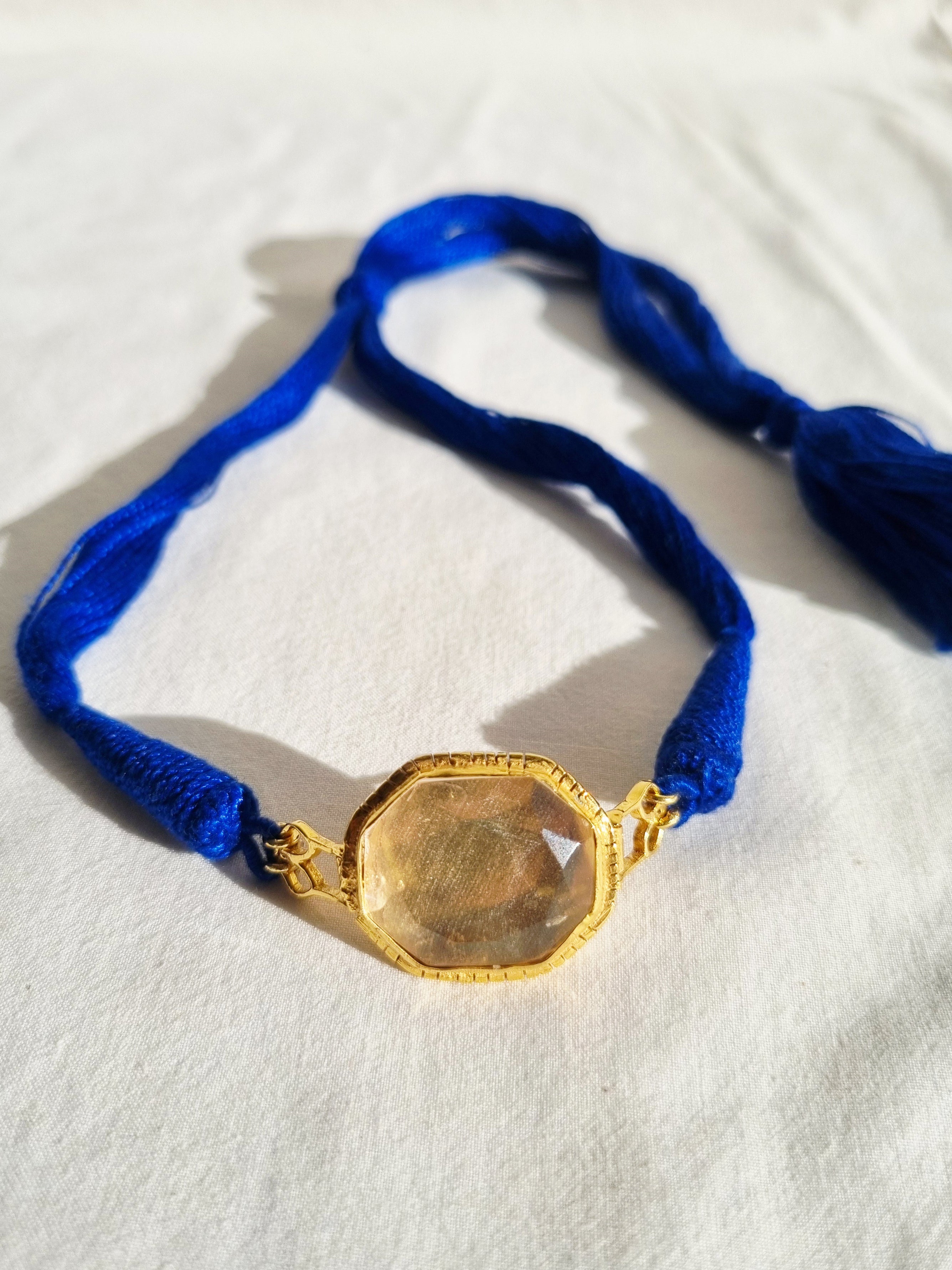 reva - Jasmine's Clear Quartz Choker in Blue